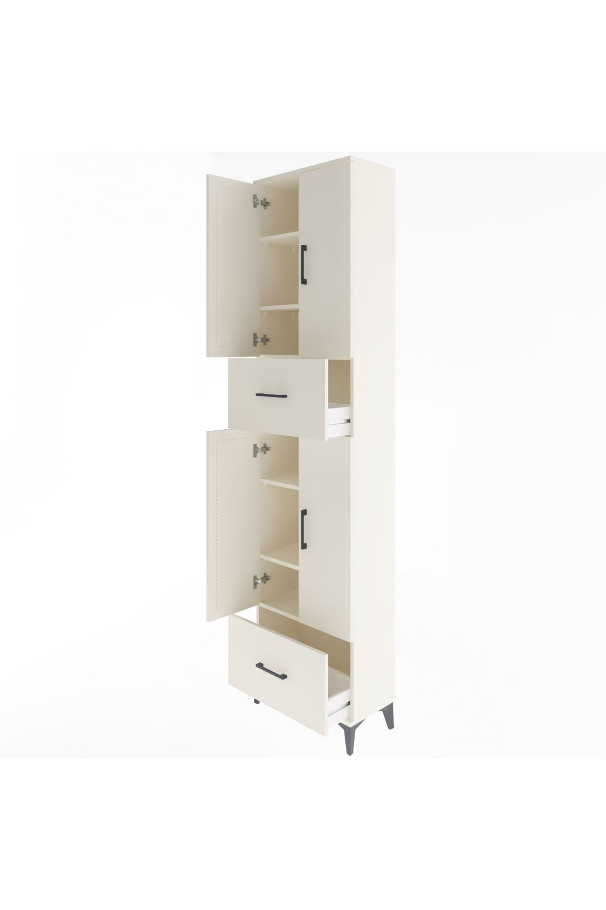 Arges Dolap 6 Raflı 2 Çekmeceli 4 Kapaklı 60x30x243 - S32M053V1A