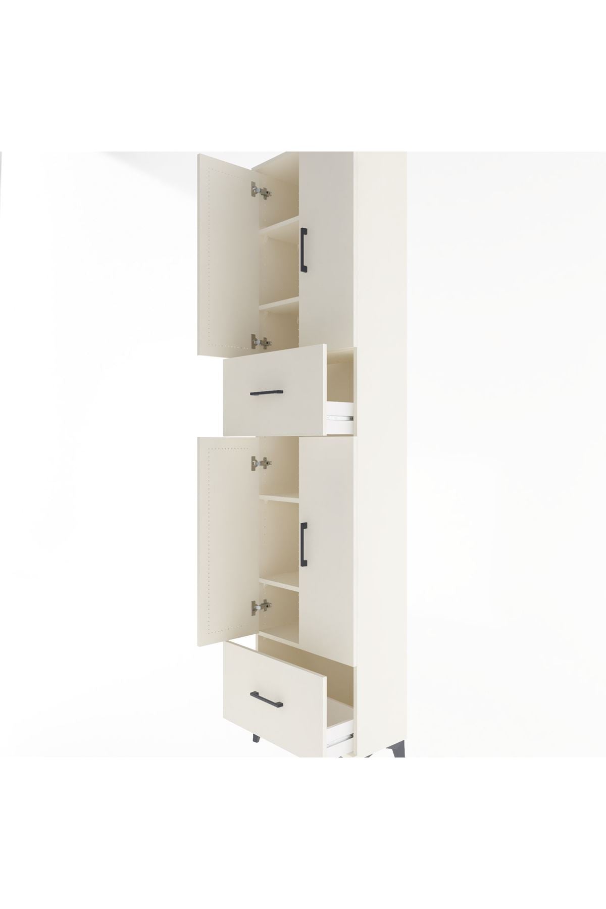 Arges Dolap 6 Raflı 2 Çekmeceli 4 Kapaklı 60x30x243 - S32M053V1A
