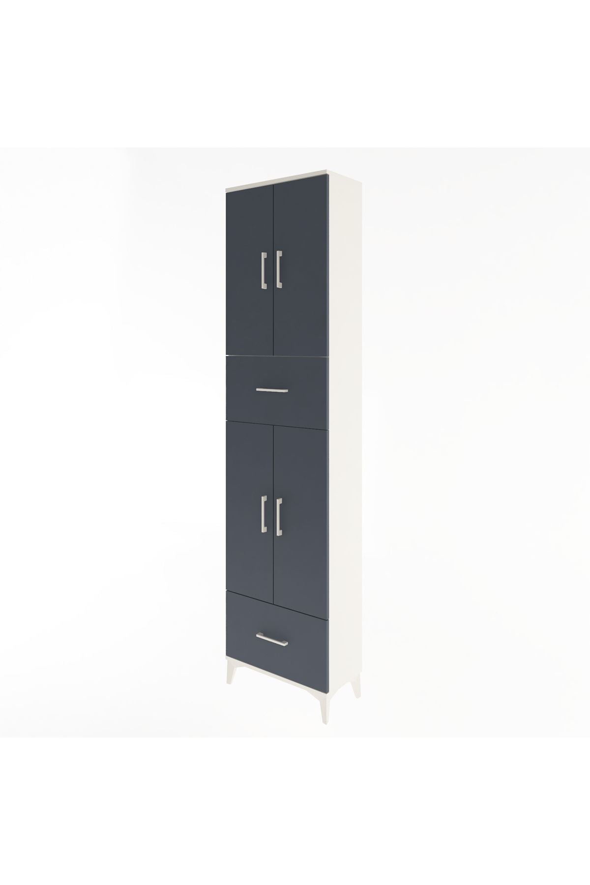 Arges Dolap 6 Raflı 2 Çekmeceli 4 Kapaklı 60x30x243 - S32M053V2A