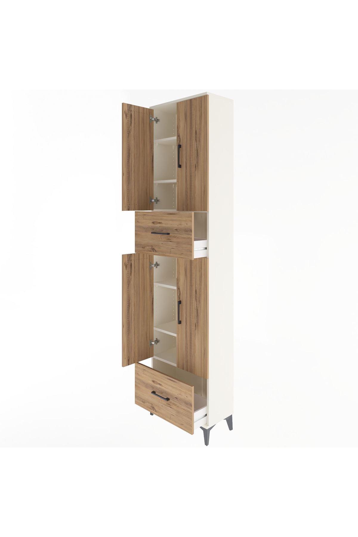Arges Dolap 6 Raflı 2 Çekmeceli 4 Kapaklı 60x30x243 - S32M053V3A