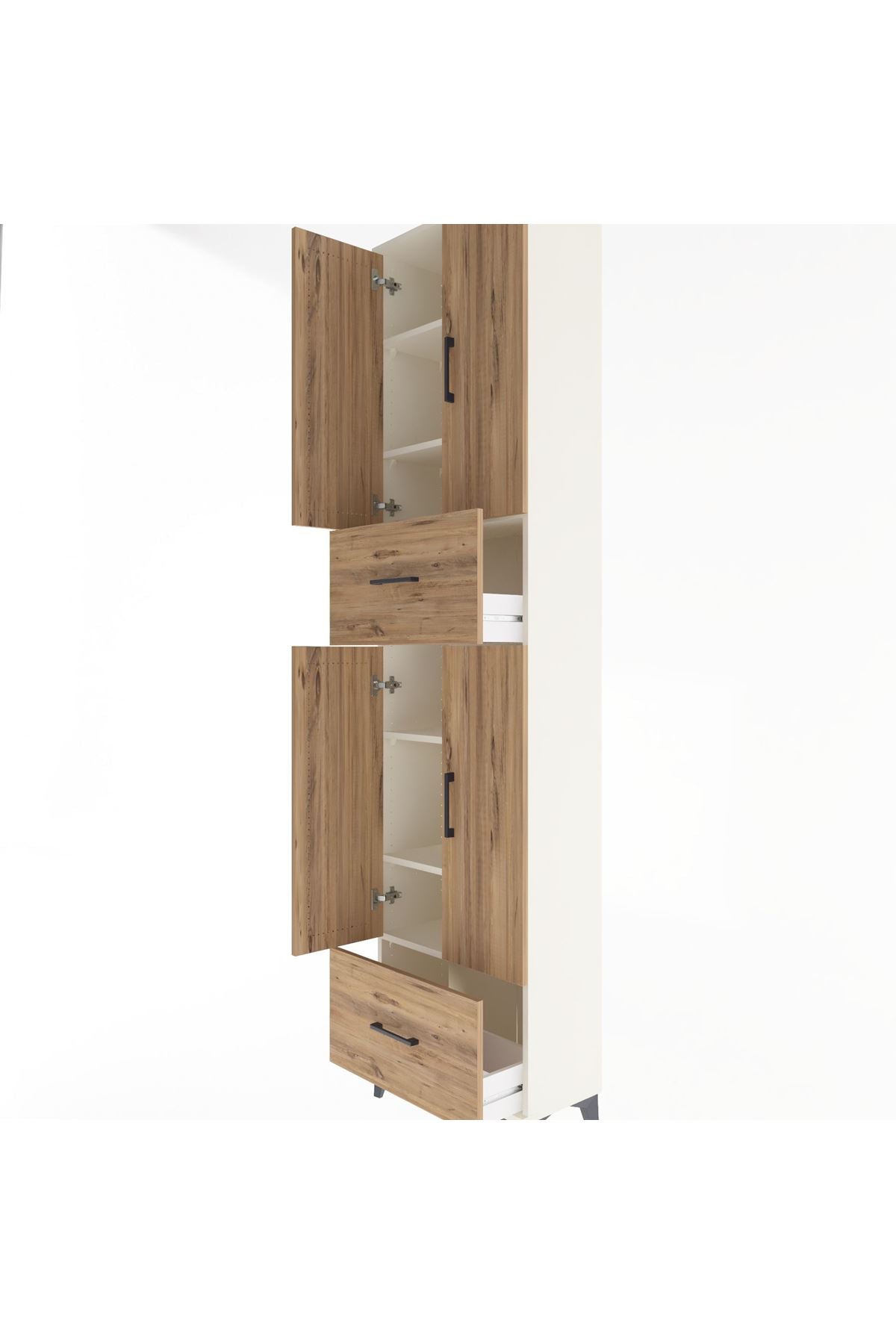 Arges Dolap 6 Raflı 2 Çekmeceli 4 Kapaklı 60x30x243 - S32M053V3A