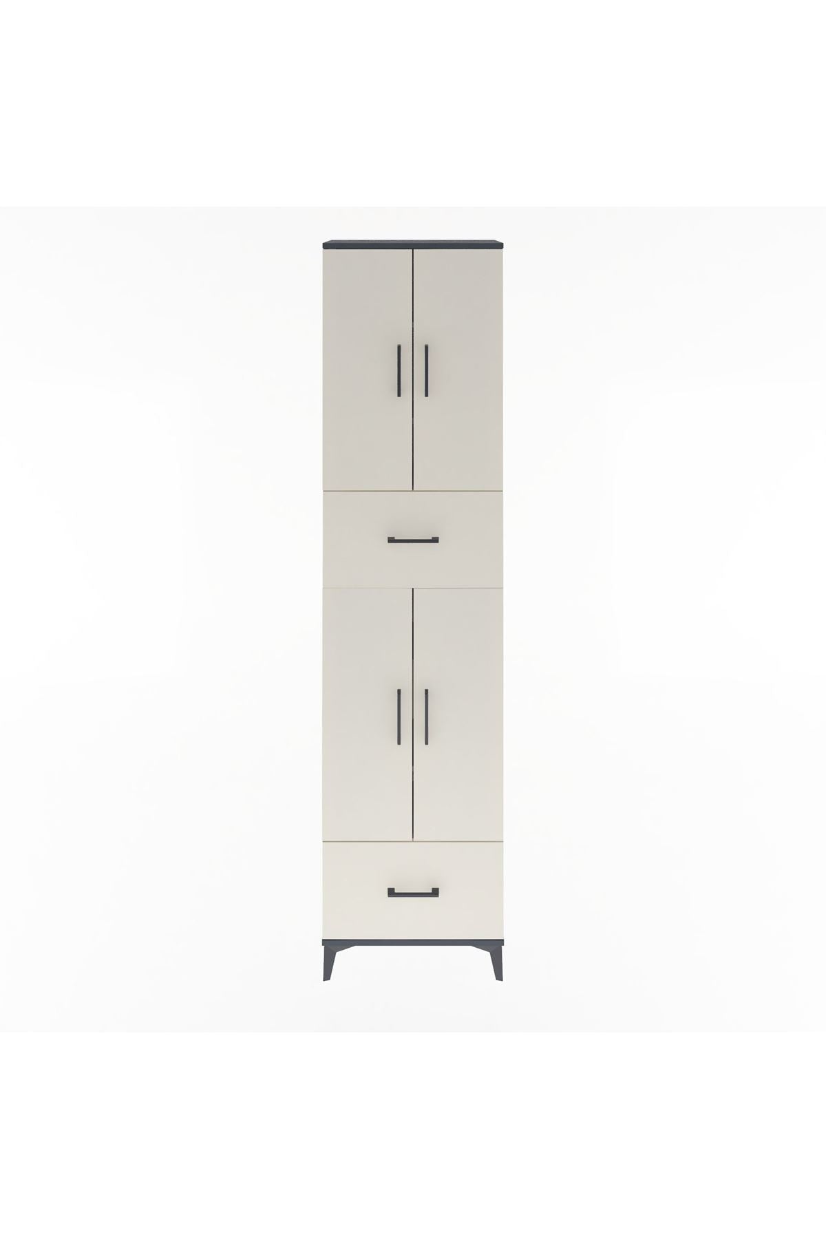 Arges Dolap 6 Raflı 2 Çekmeceli 4 Kapaklı 60x30x243 - S32M053V4A