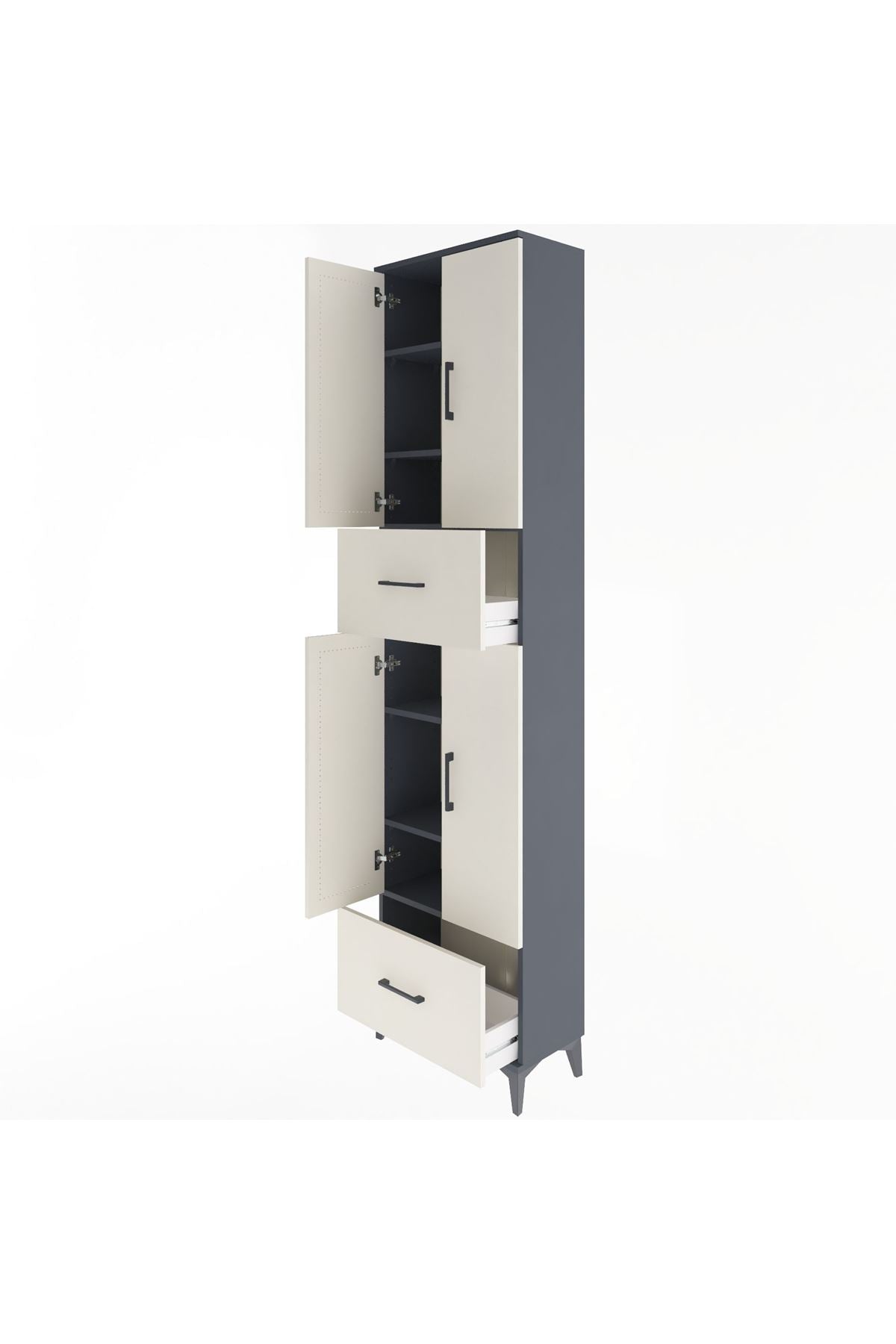 Arges Dolap 6 Raflı 2 Çekmeceli 4 Kapaklı 60x30x243 - S32M053V4A