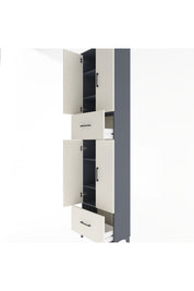 Arges Dolap 6 Raflı 2 Çekmeceli 4 Kapaklı 60x30x243 - S32M053V4A