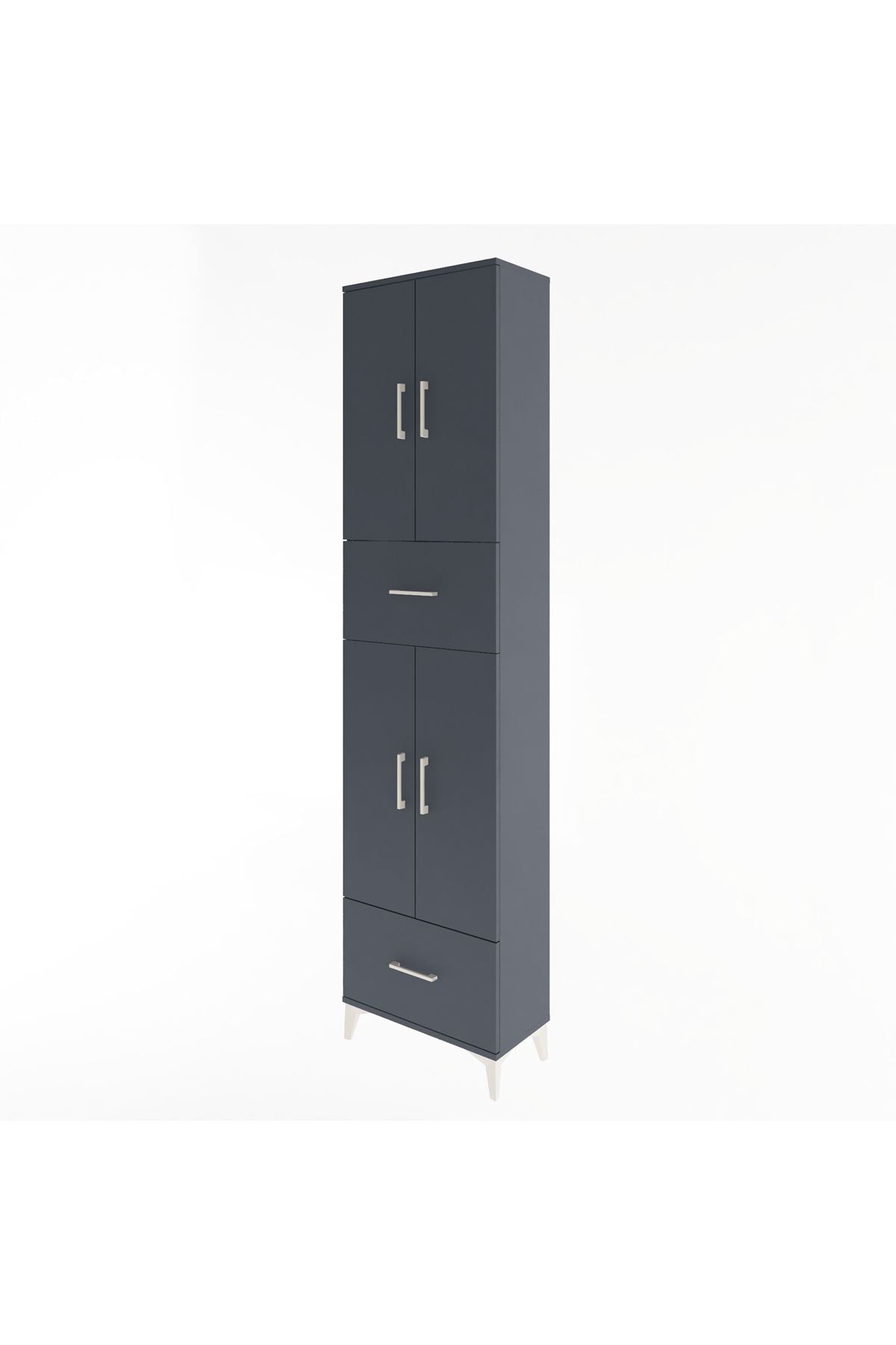 Arges Dolap 6 Raflı 2 Çekmeceli 4 Kapaklı 60x30x243 - S32M053V5A