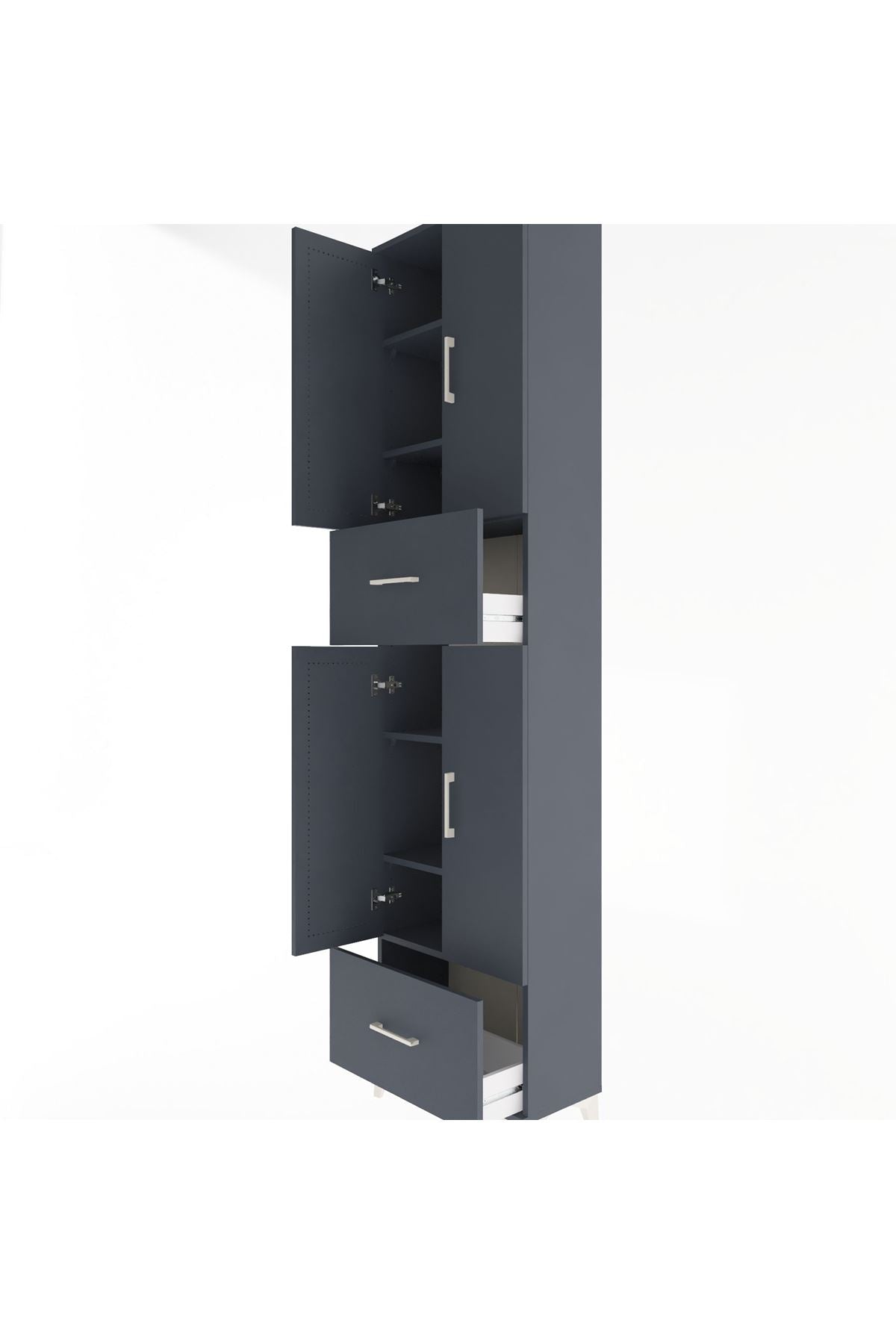 Arges Dolap 6 Raflı 2 Çekmeceli 4 Kapaklı 60x30x243 - S32M053V5A