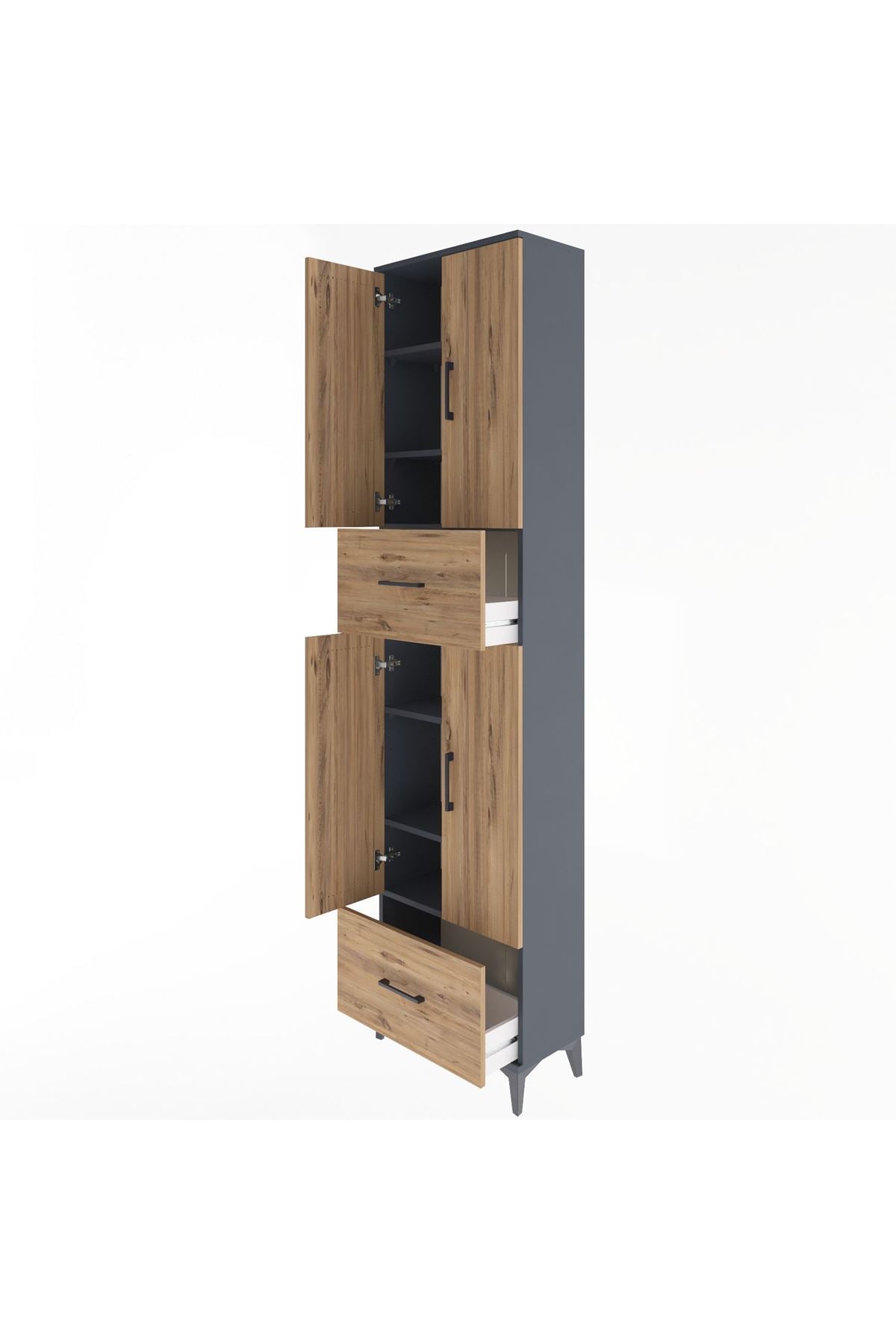 Arges Dolap 6 Raflı 2 Çekmeceli 4 Kapaklı 60x30x243 - S32M053V6A