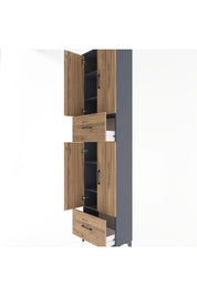 Arges Dolap 6 Raflı 2 Çekmeceli 4 Kapaklı 60x30x243 - S32M053V6A