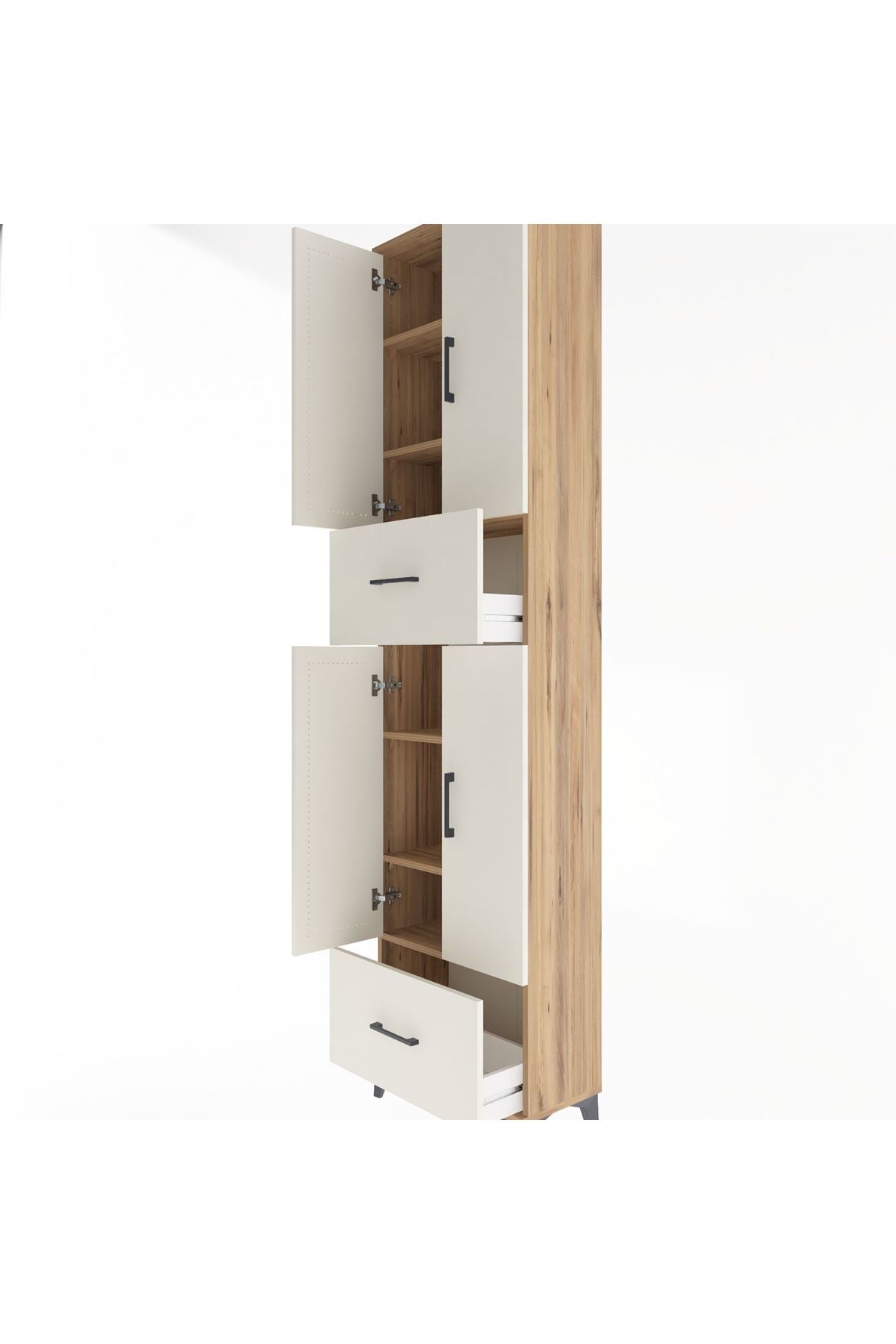 Arges Dolap 6 Raflı 2 Çekmeceli 4 Kapaklı 60x30x243 - S32M053V7A