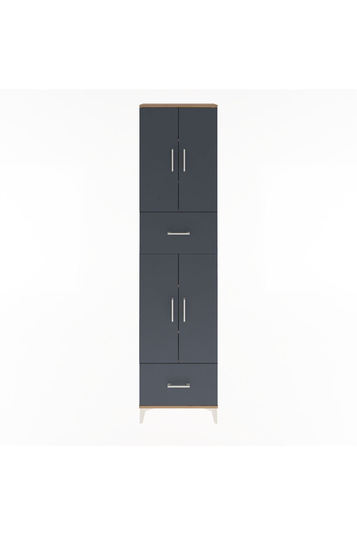 Arges Dolap 6 Raflı 2 Çekmeceli 4 Kapaklı 60x30x243 - S32M053V8A