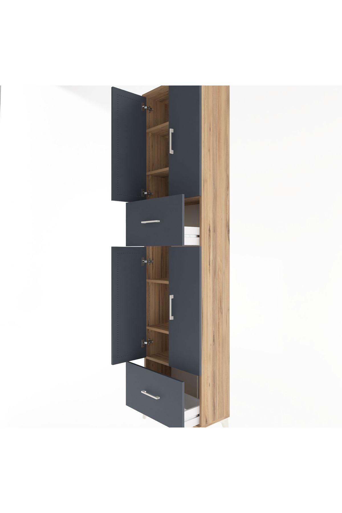 Arges Dolap 6 Raflı 2 Çekmeceli 4 Kapaklı 60x30x243 - S32M053V8A