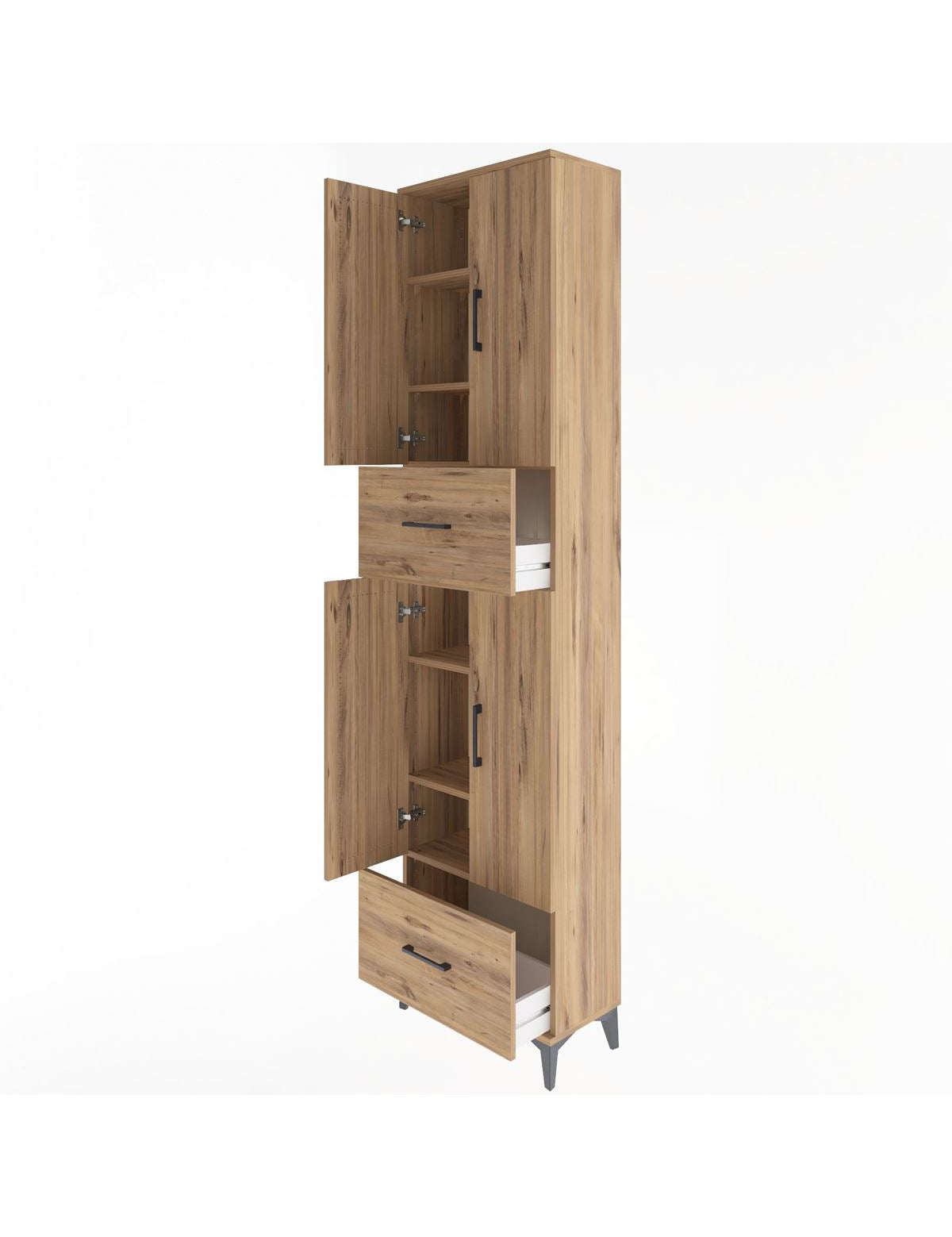 Arges Dolap 6 Raflı 2 Çekmeceli 4 Kapaklı 60x30x243 - S32M053V9A