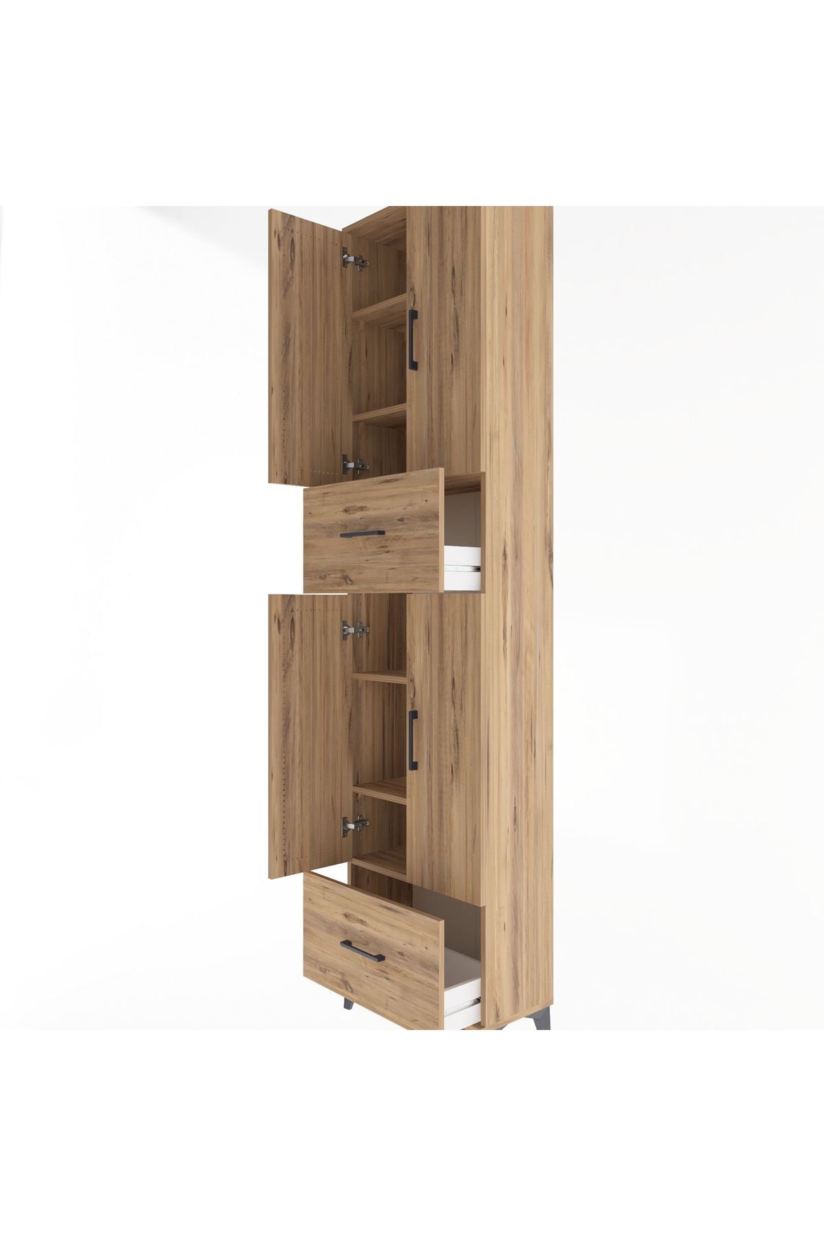 Arges Dolap 6 Raflı 2 Çekmeceli 4 Kapaklı 60x30x243 - S32M053V9A
