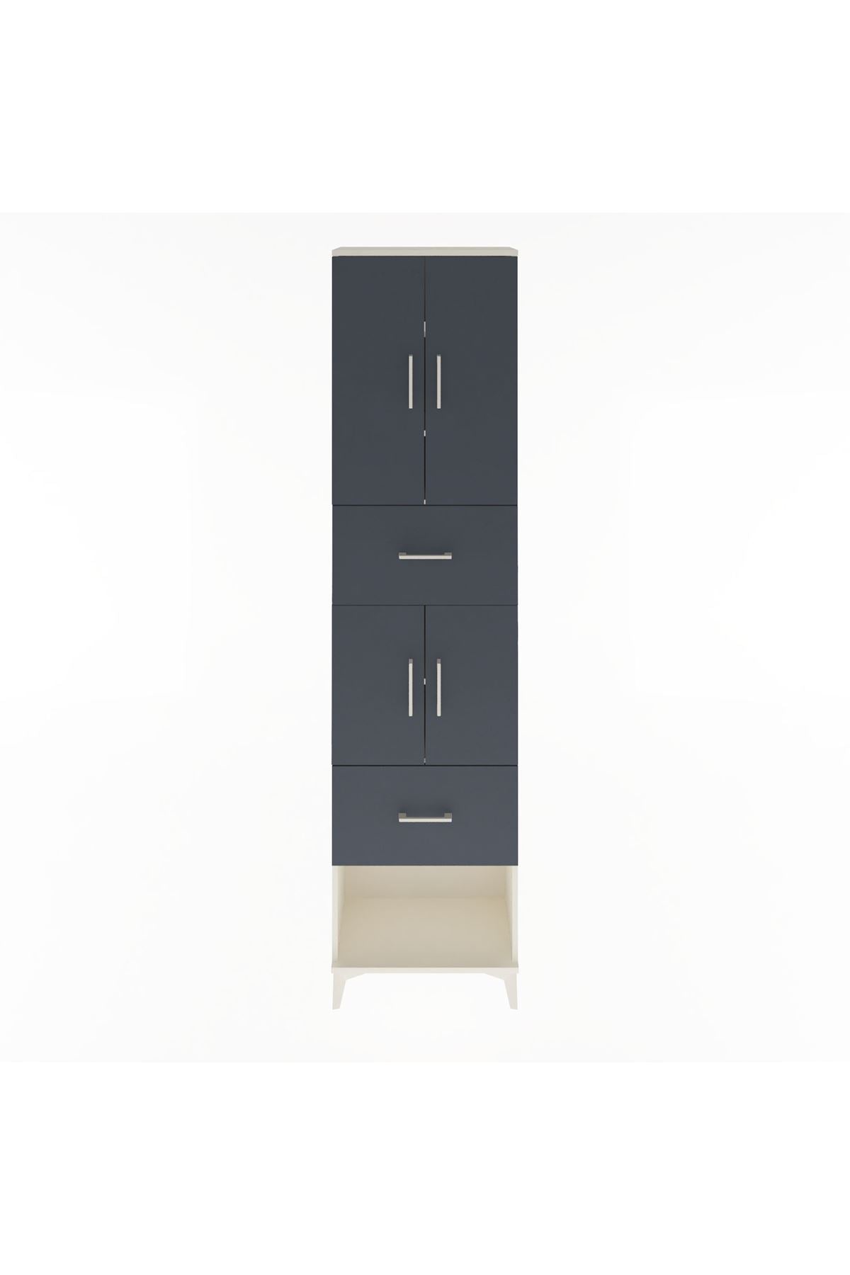Arges Dolap 5 Raflı 2 Çekmeceli 4 Kapaklı 60x30x243 - S32M054V2A