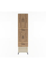 Arges Dolap 5 Raflı 2 Çekmeceli 4 Kapaklı 60x30x243