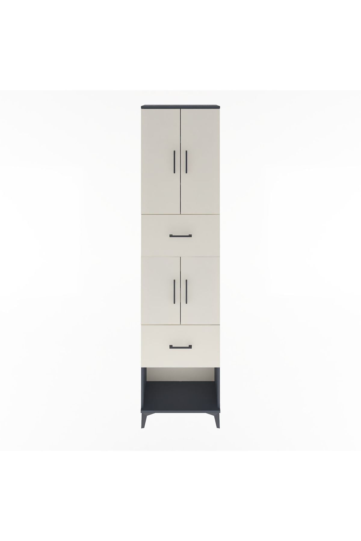 Arges Dolap 5 Raflı 2 Çekmeceli 4 Kapaklı 60x30x243 - S32M054V4A