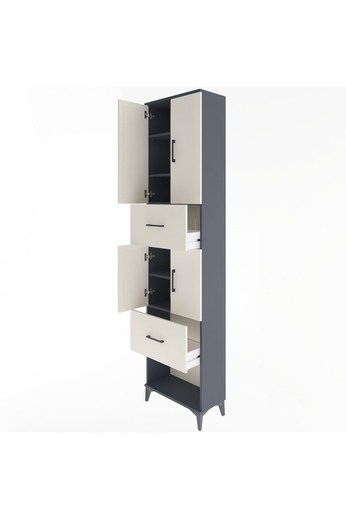 Arges Dolap 5 Raflı 2 Çekmeceli 4 Kapaklı 60x30x243 - S32M054V4A
