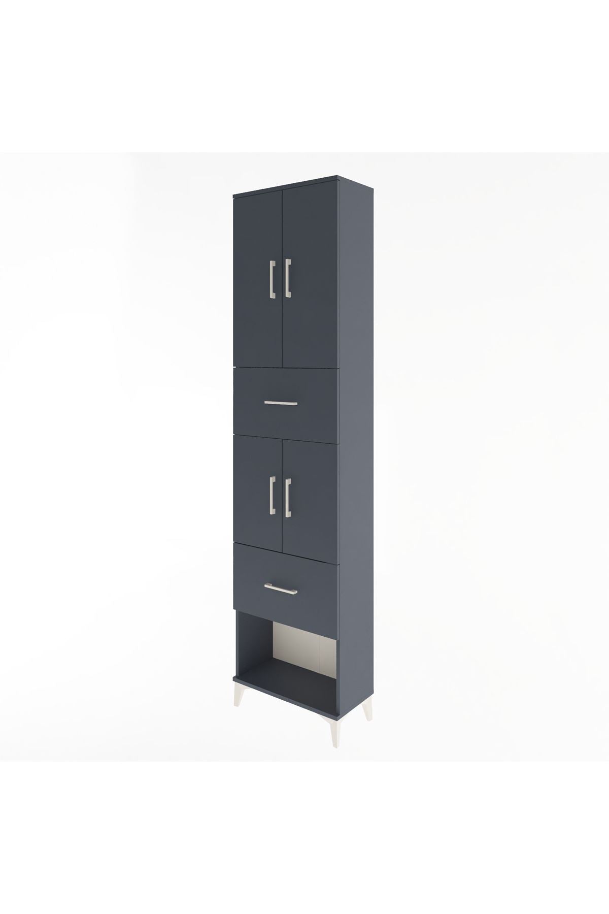 Arges Dolap 5 Raflı 2 Çekmeceli 4 Kapaklı 60x30x243 - S32M054V5A