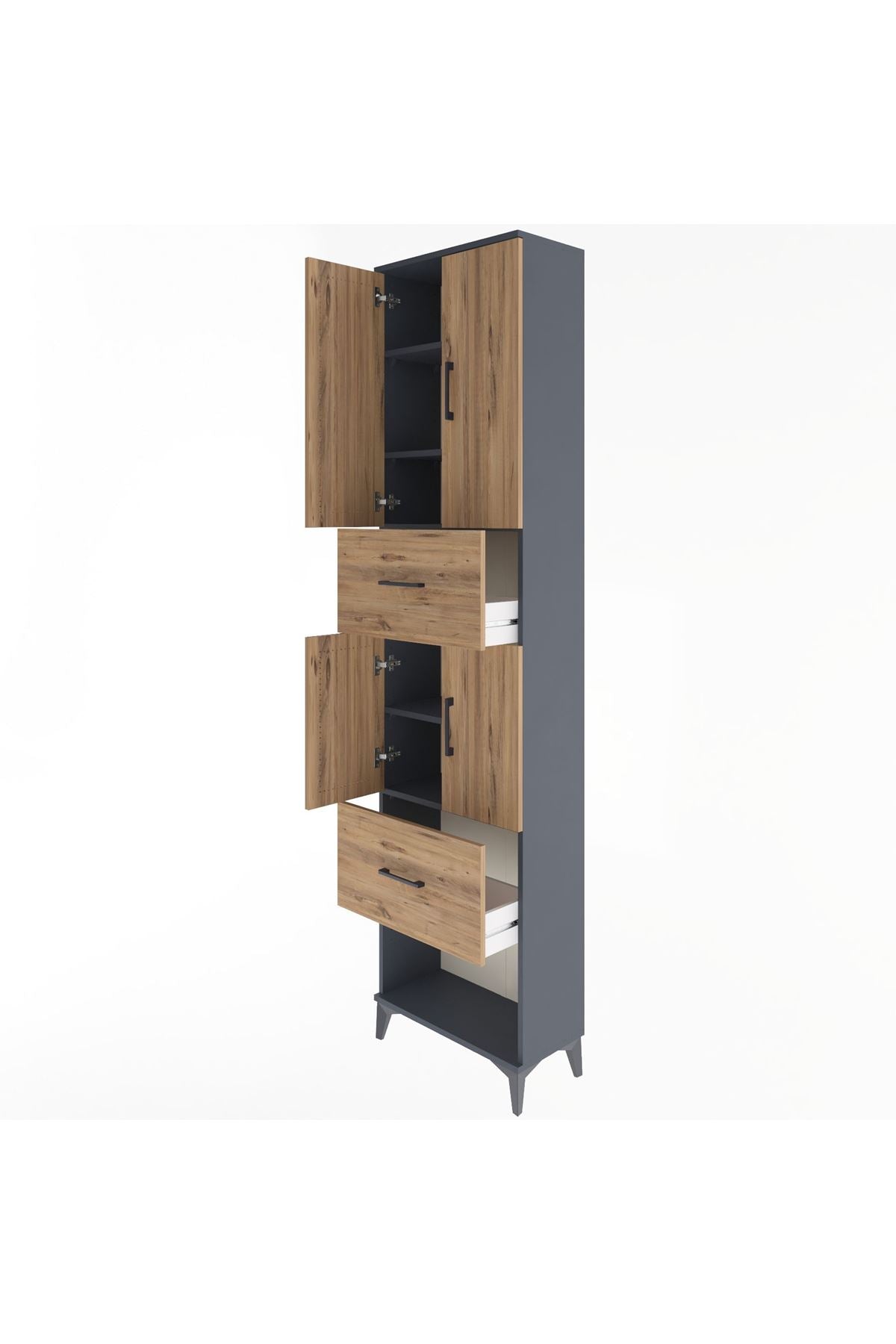 Arges Dolap 5 Raflı 2 Çekmeceli 4 Kapaklı 60x30x243 - S32M054V6A