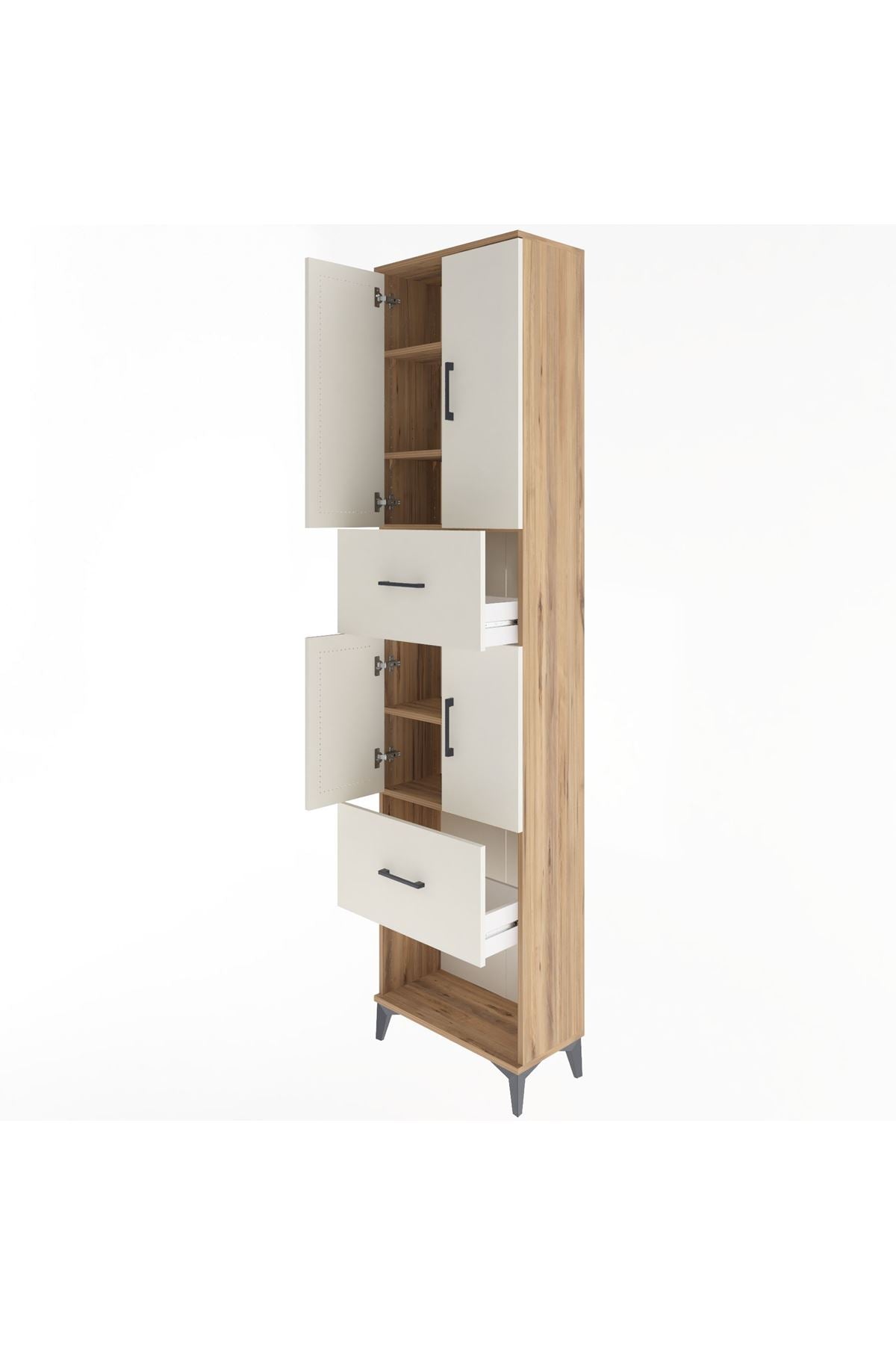 Arges Dolap 5 Raflı 2 Çekmeceli 4 Kapaklı 60x30x243 - S32M054V7A