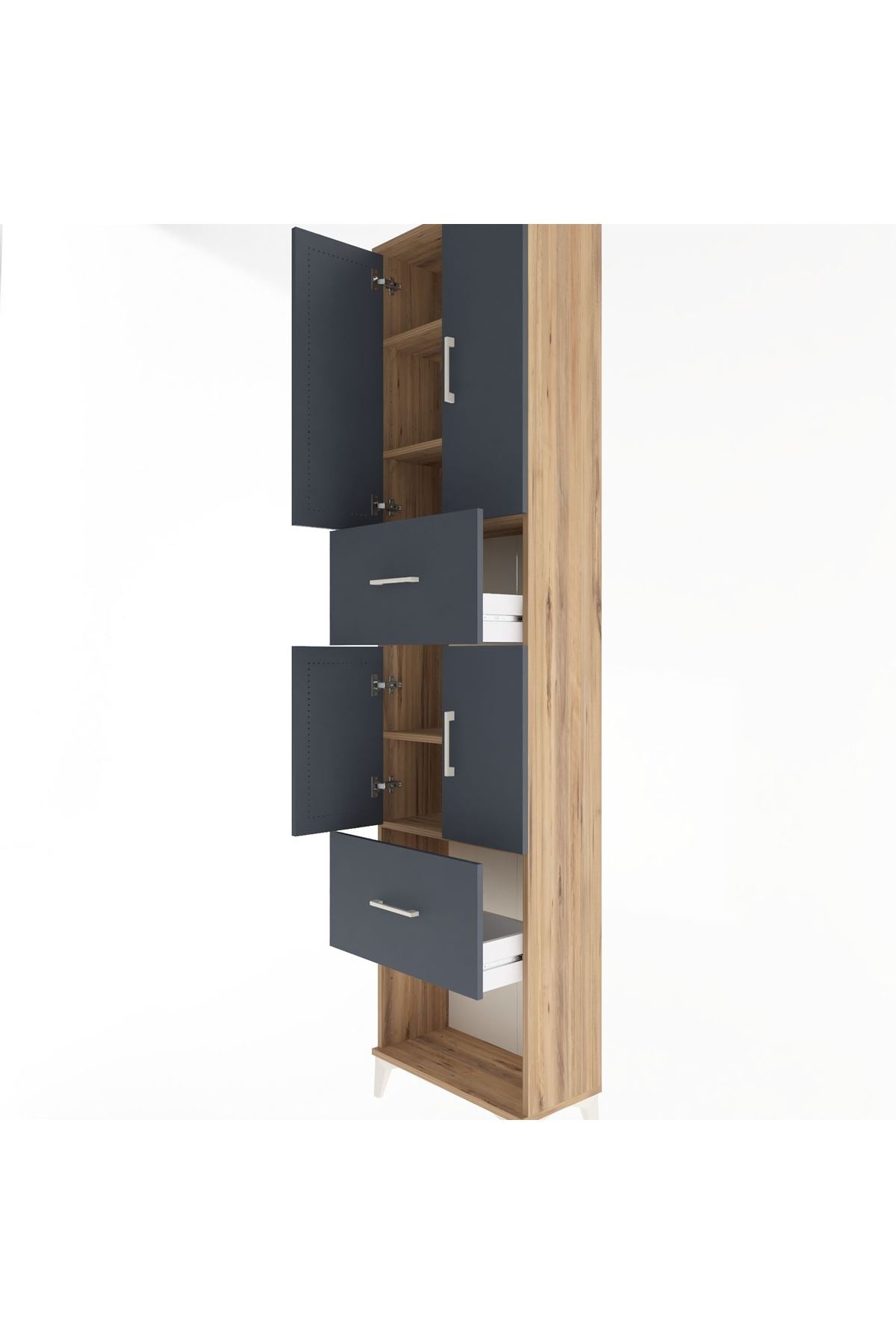 Arges Dolap 5 Raflı 2 Çekmeceli 4 Kapaklı 60x30x243 - S32M054V8A