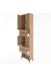 Arges Dolap 5 Raflı 2 Çekmeceli 4 Kapaklı 60x30x243 - S32M054V9A