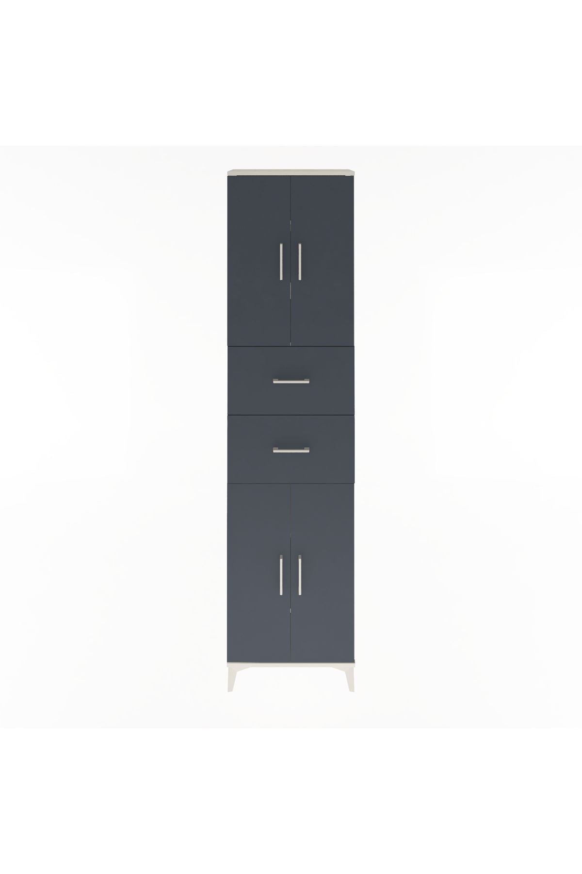 Arges Dolap 5 Raflı 2 Çekmeceli 4 Kapaklı 60x30x243 - S32M055V2A