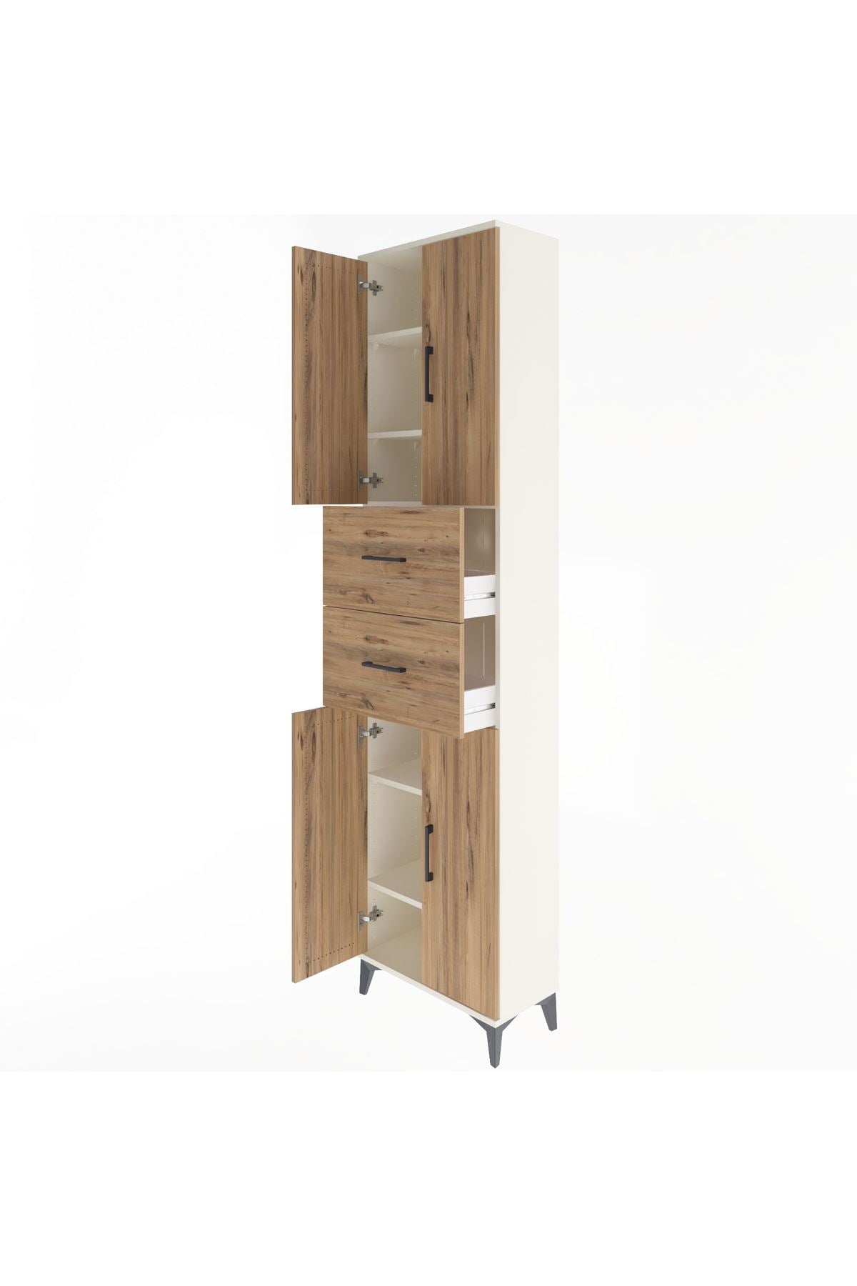 Arges Dolap 5 Raflı 2 Çekmeceli 4 Kapaklı 60x30x243 - S32M055V3A