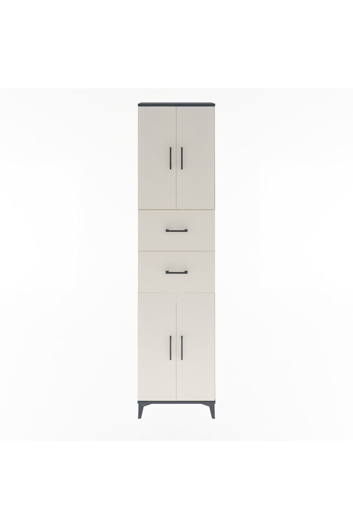 Arges Dolap 5 Raflı 2 Çekmeceli 4 Kapaklı 60x30x243 - S32M055V4A