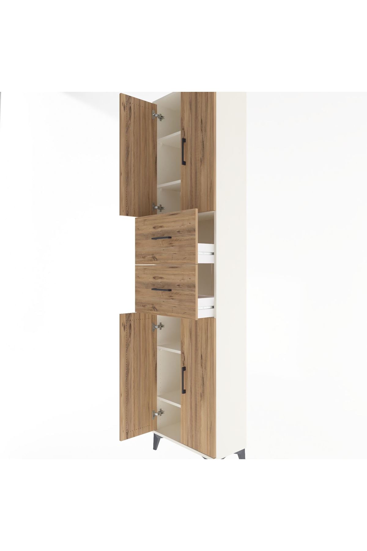Arges Dolap 5 Raflı 2 Çekmeceli 4 Kapaklı 60x30x243 - S32M055V3A
