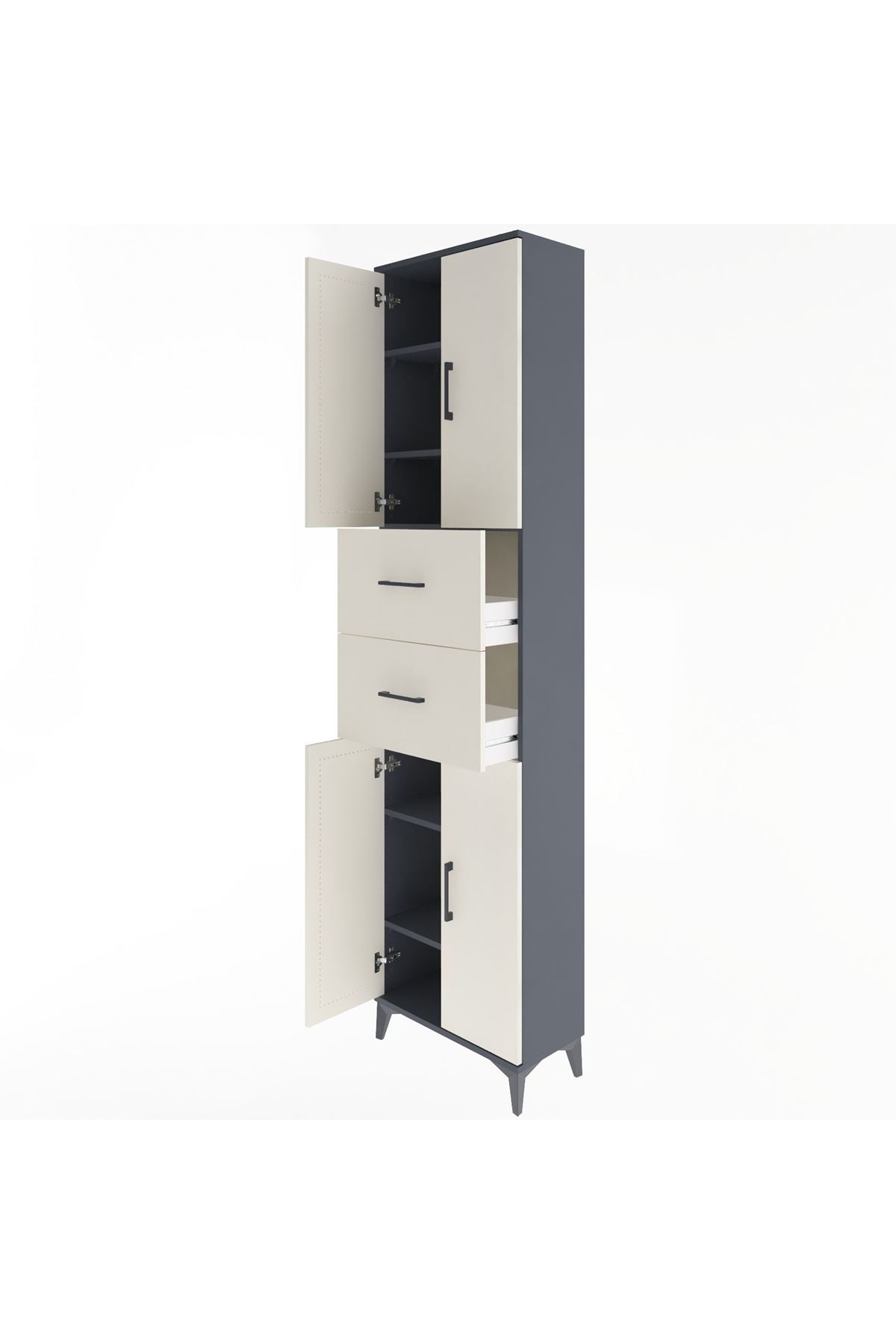 Arges Dolap 5 Raflı 2 Çekmeceli 4 Kapaklı 60x30x243 - S32M055V4A