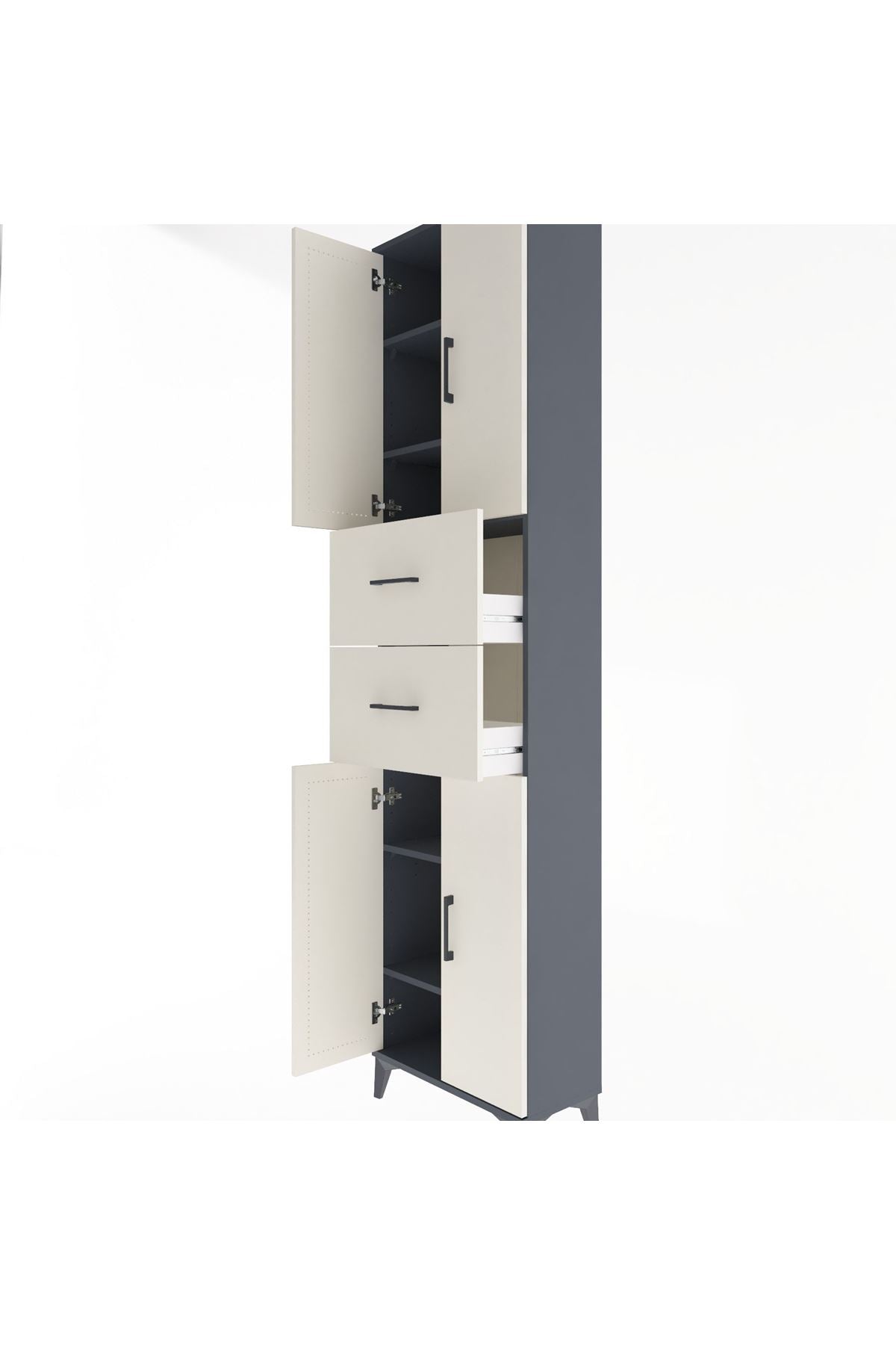 Arges Dolap 5 Raflı 2 Çekmeceli 4 Kapaklı 60x30x243 - S32M055V4A