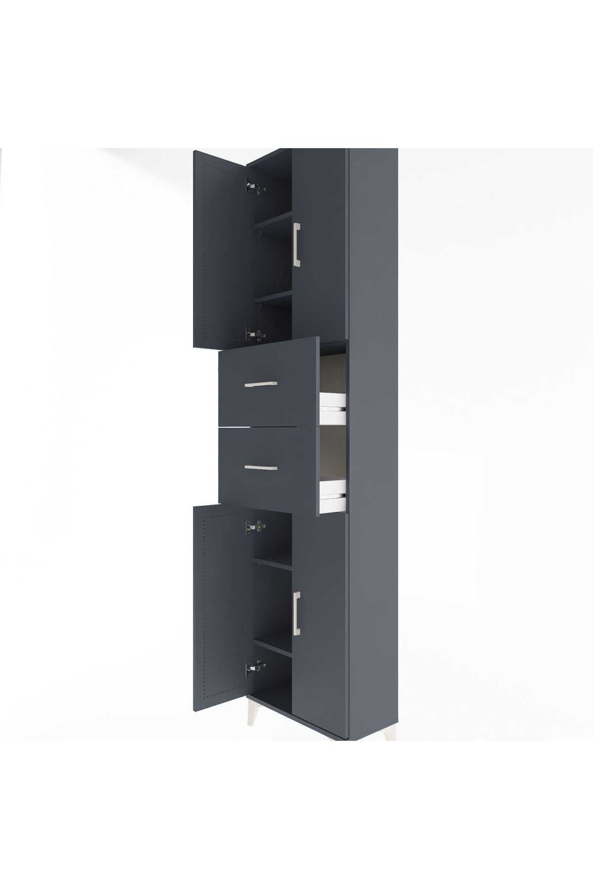 Arges Dolap 5 Raflı 2 Çekmeceli 4 Kapaklı 60x30x243 - S32M055V5A