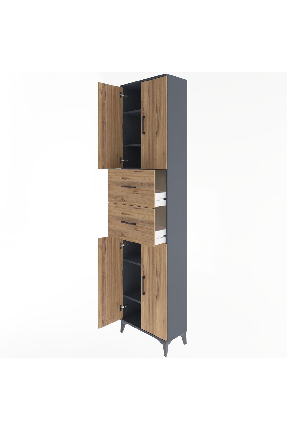 Arges Dolap 5 Raflı 2 Çekmeceli 4 Kapaklı 60x30x243 - S32M055V6A