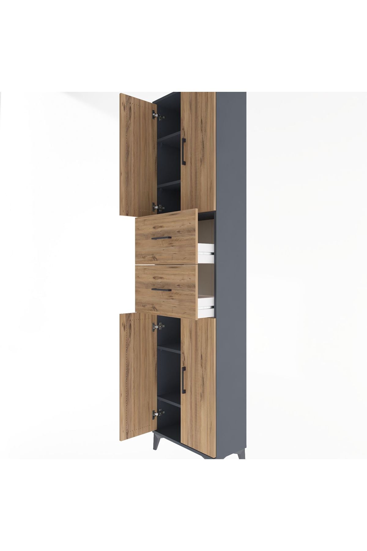 Arges Dolap 5 Raflı 2 Çekmeceli 4 Kapaklı 60x30x243 - S32M055V6A