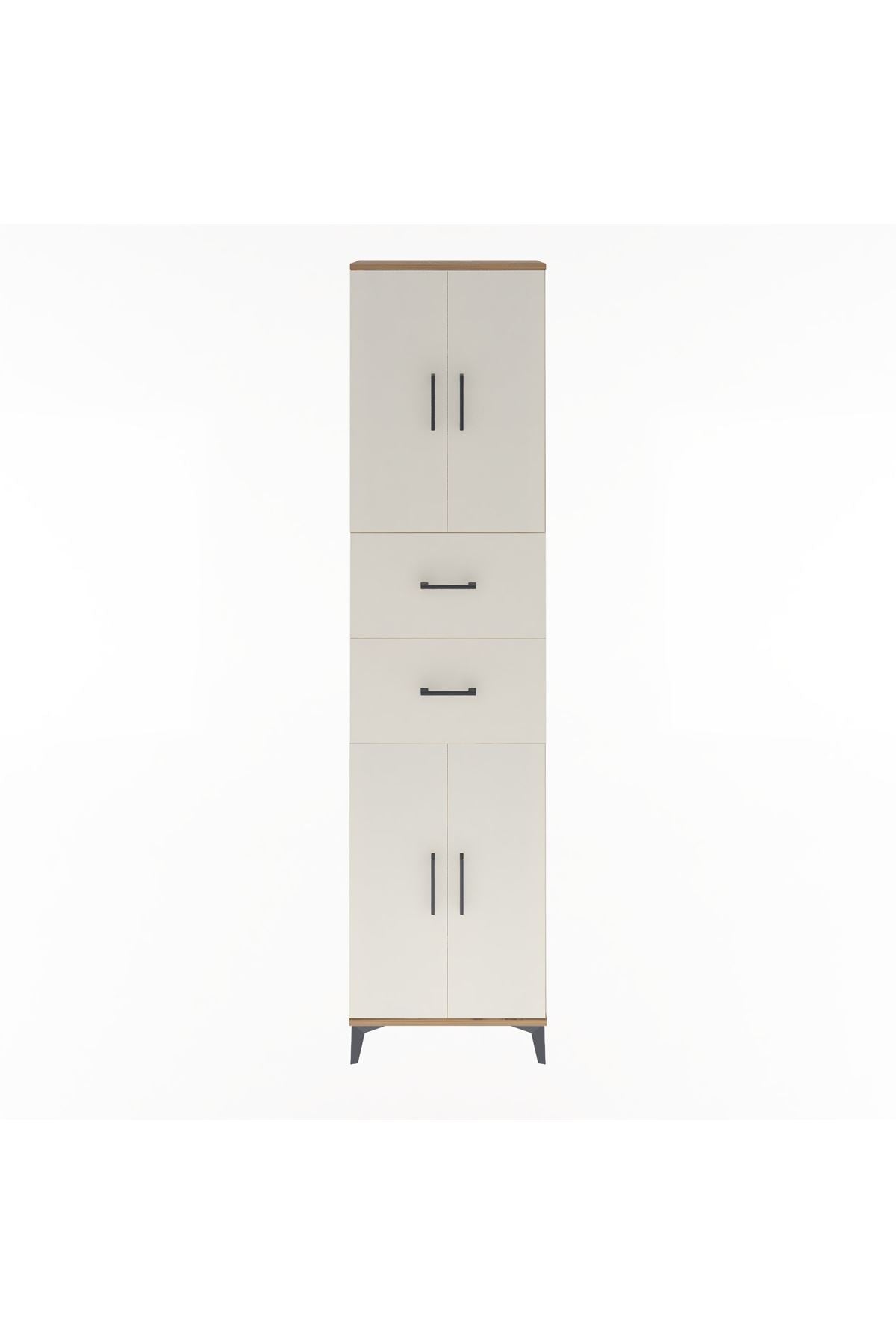 Arges Dolap 5 Raflı 2 Çekmeceli 4 Kapaklı 60x30x243 - S32M055V7A