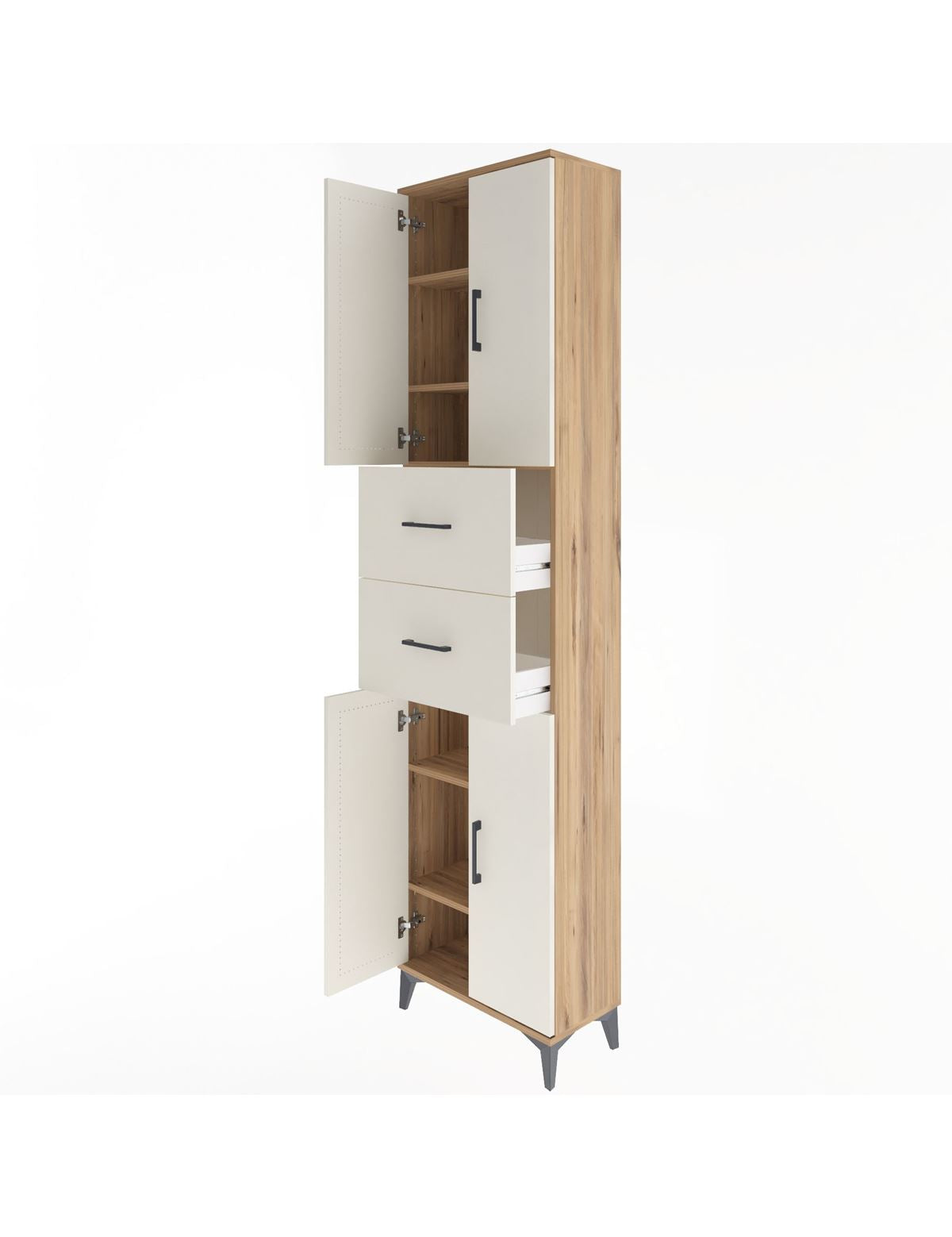 Arges Dolap 5 Raflı 2 Çekmeceli 4 Kapaklı 60x30x243 - S32M055V7A