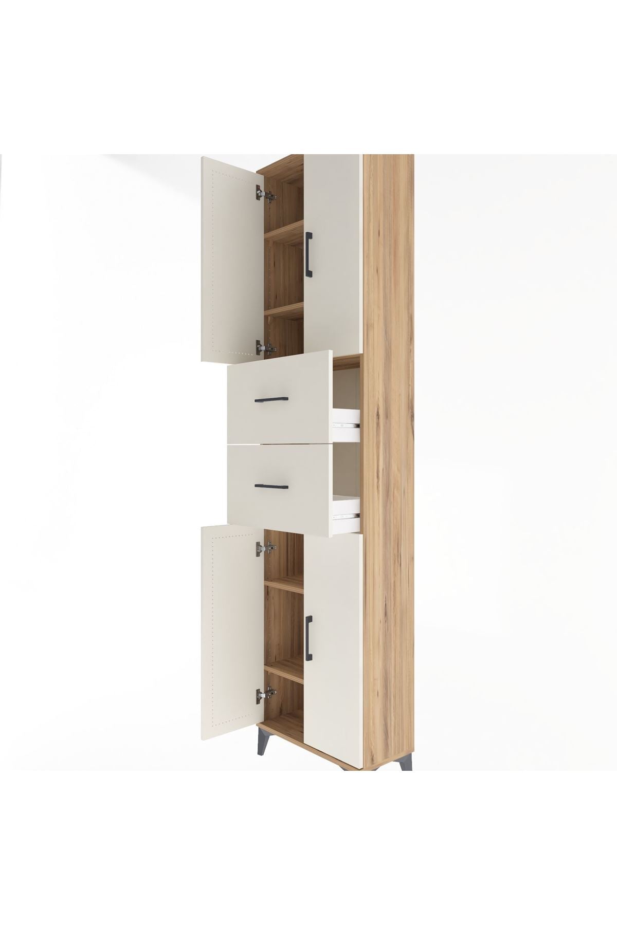 Arges Dolap 5 Raflı 2 Çekmeceli 4 Kapaklı 60x30x243 - S32M055V7A
