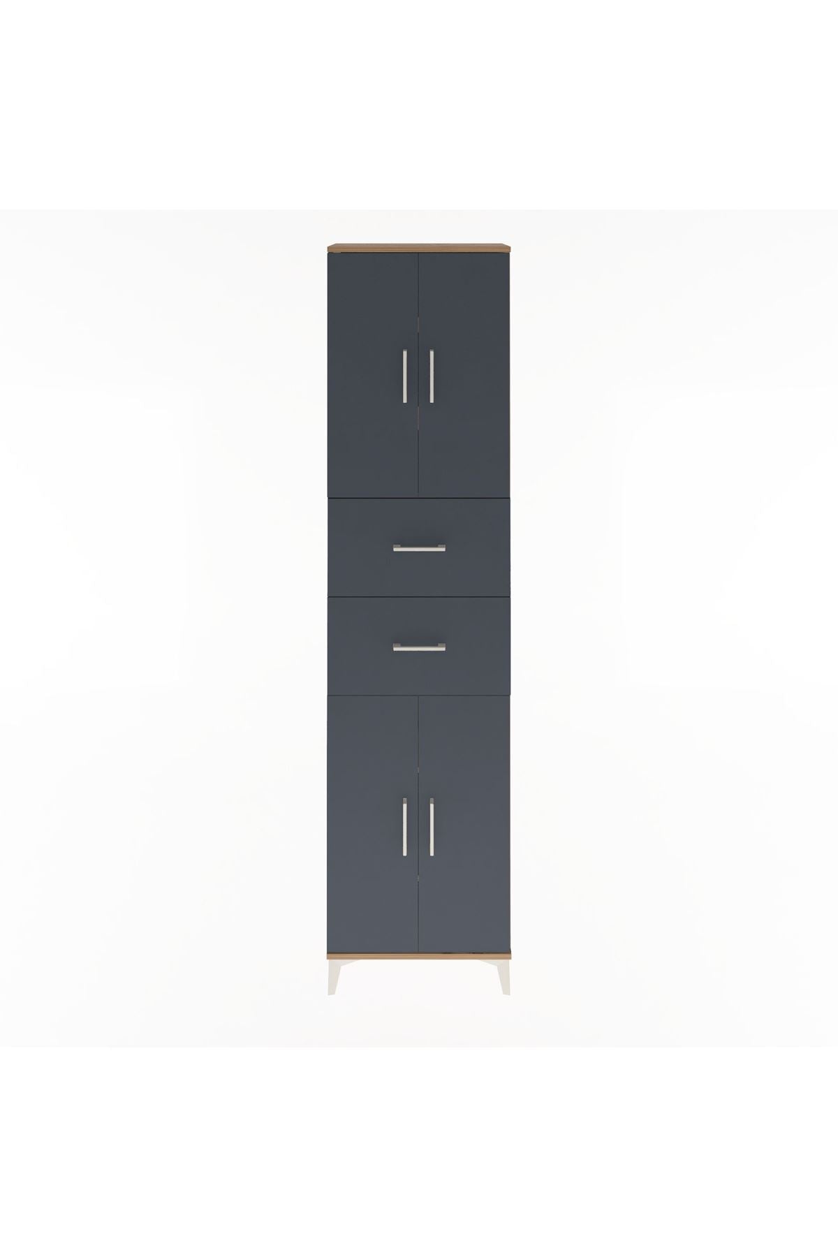 Arges Dolap 5 Raflı 2 Çekmeceli 4 Kapaklı 60x30x243 - S32M055V8A