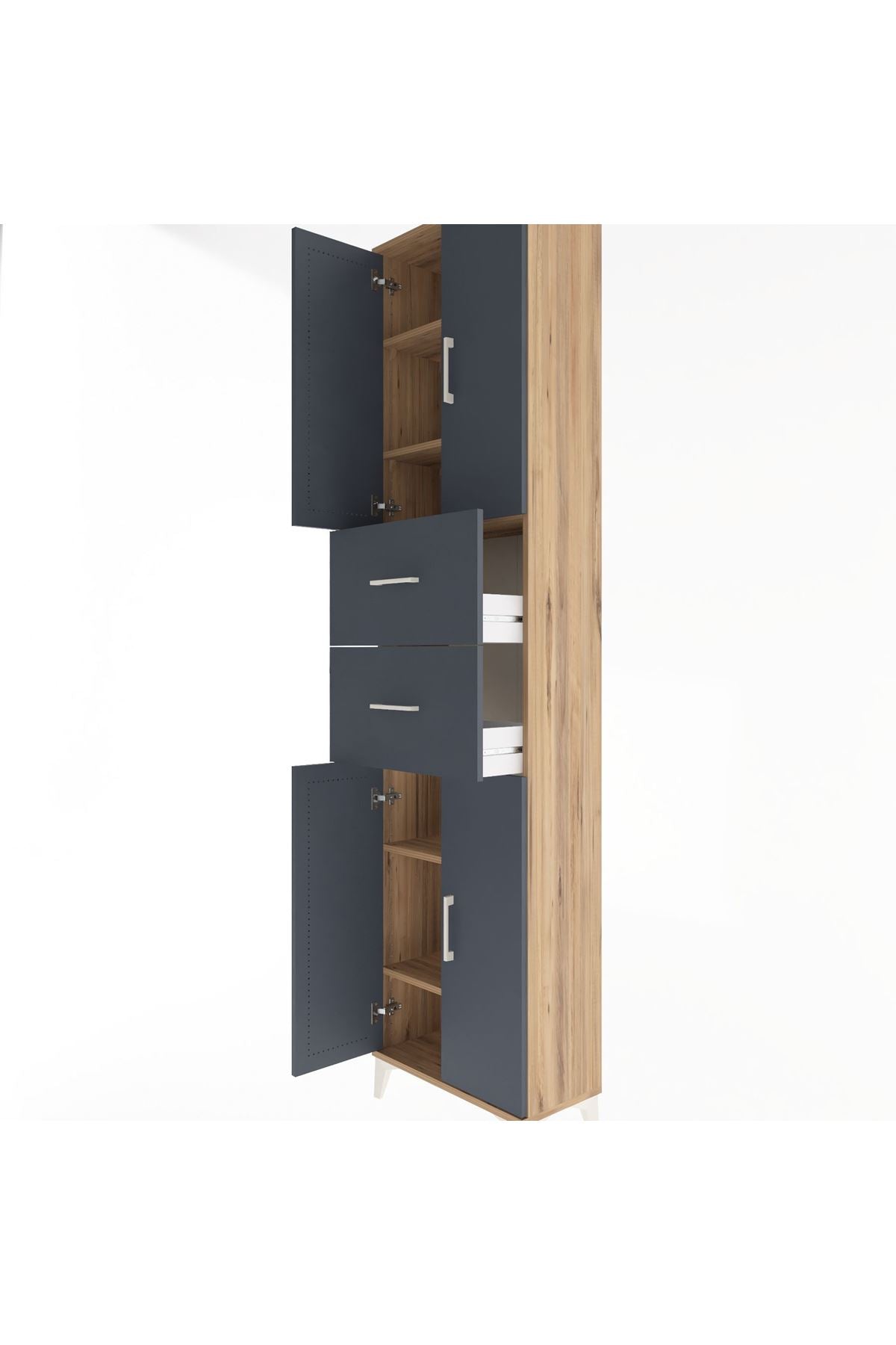Arges Dolap 5 Raflı 2 Çekmeceli 4 Kapaklı 60x30x243 - S32M055V8A
