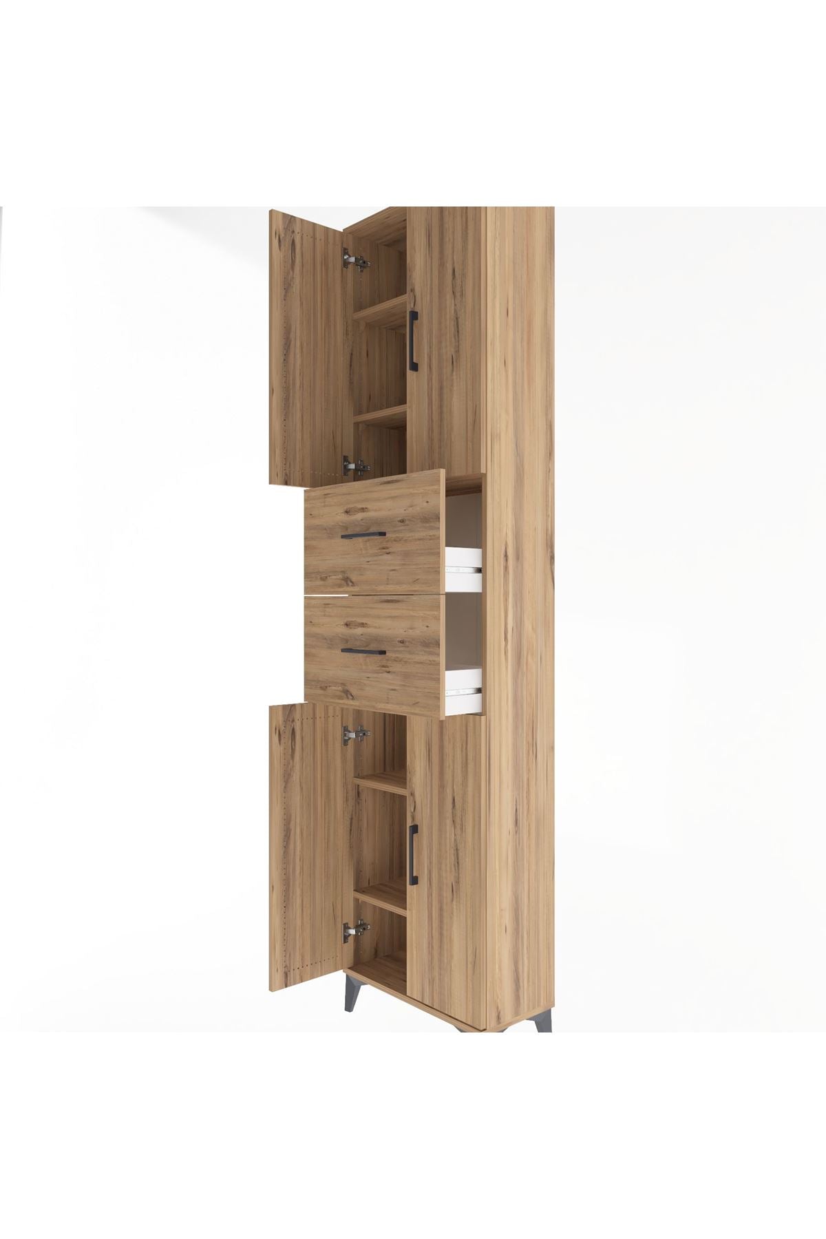Arges Dolap 5 Raflı 2 Çekmeceli 4 Kapaklı 60x30x243 - S32M055V9A