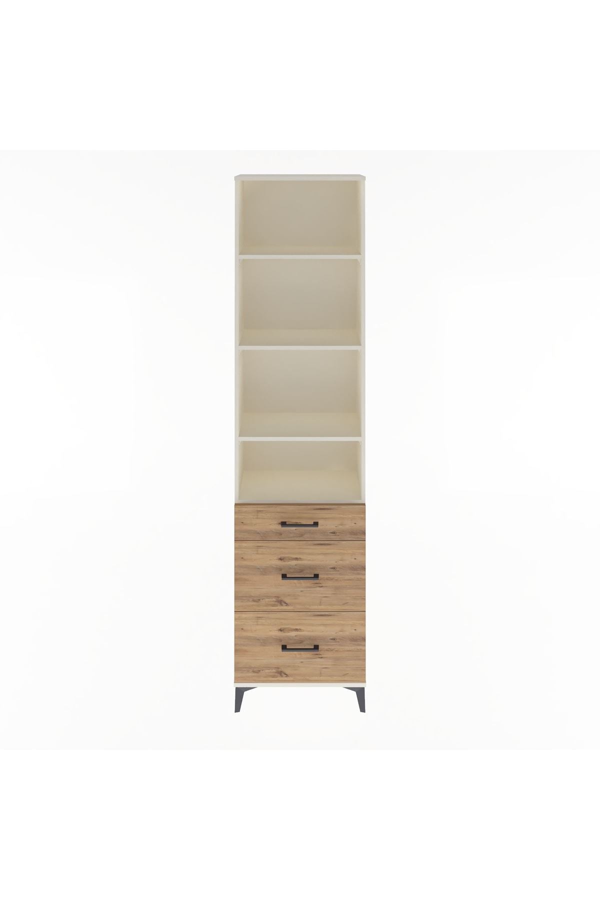 Arges Dolap 4 Raflı 3 Çekmeceli 60x30x243 - S32M056V3A