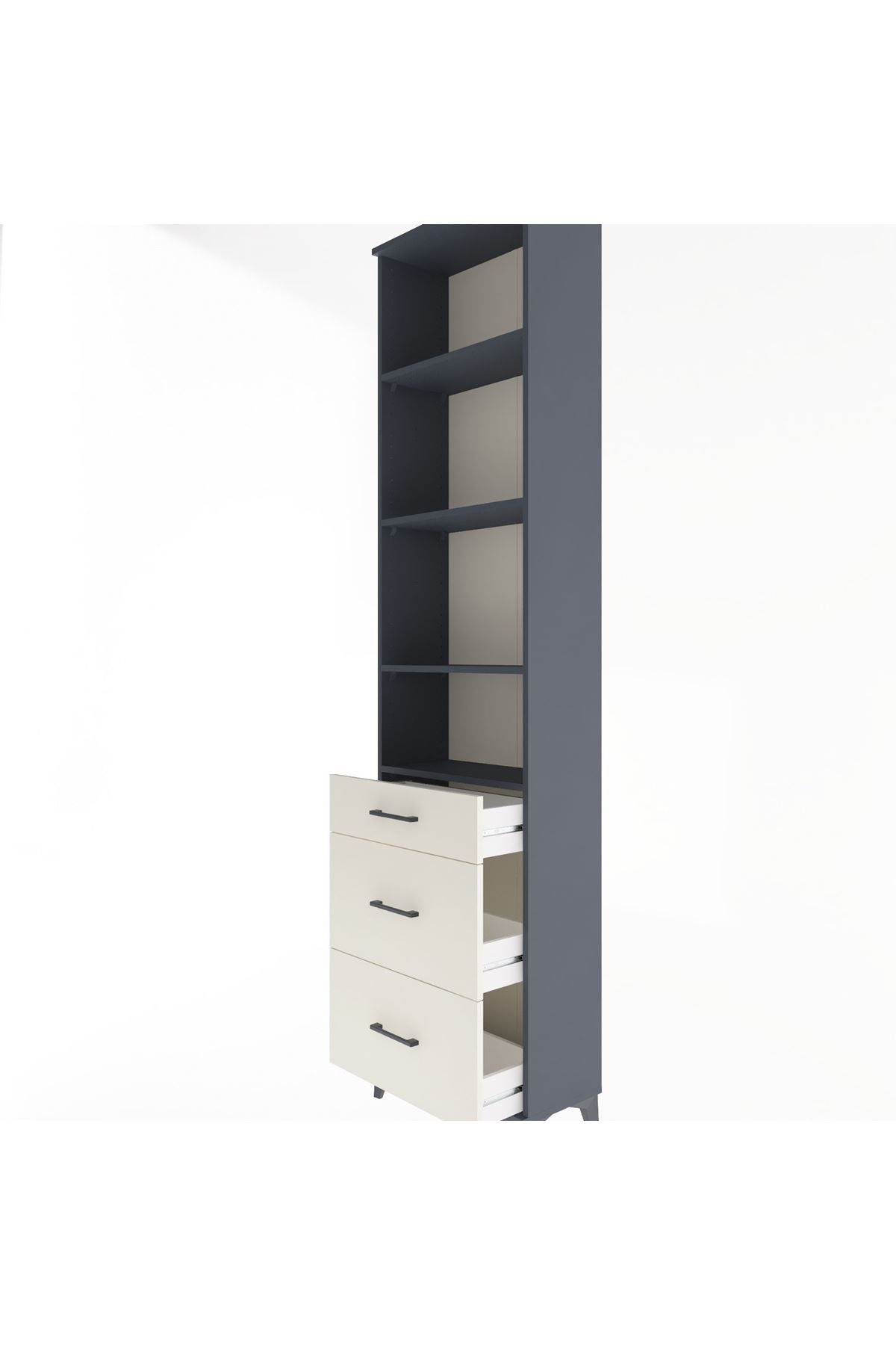 Arges Dolap 4 Raflı 3 Çekmeceli 60x30x243 - S32M056V4A