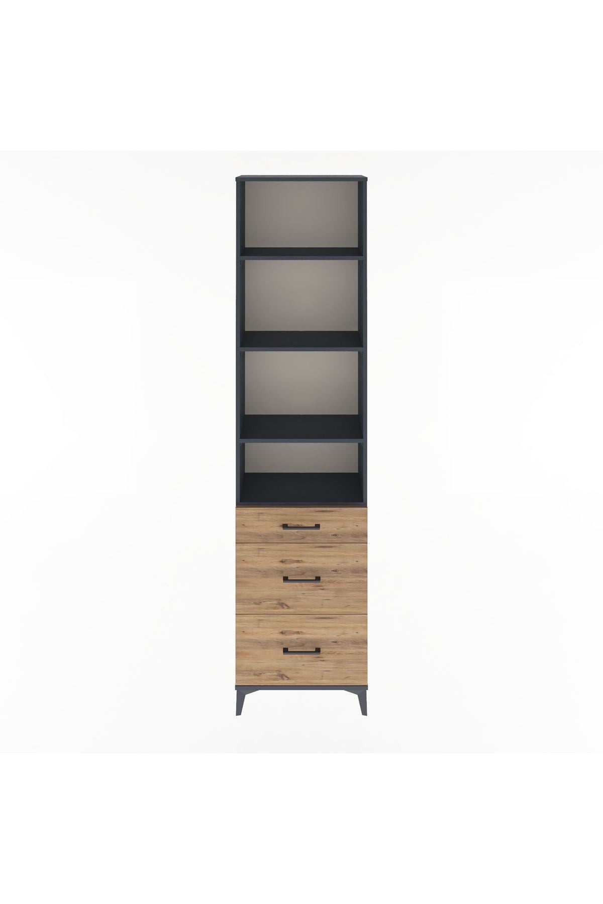 Arges Dolap 4 Raflı 3 Çekmeceli 60x30x243 - S32M056V6A