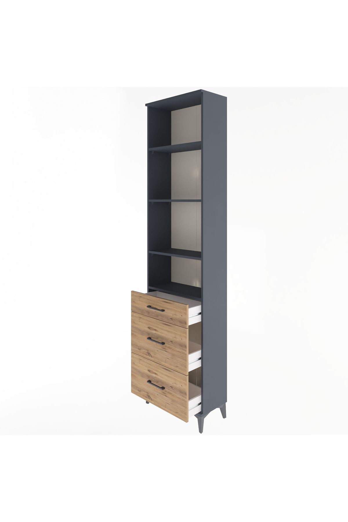 Arges Dolap 4 Raflı 3 Çekmeceli 60x30x243 - S32M056V6A