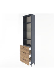 Arges Dolap 4 Raflı 3 Çekmeceli 60x30x243 - S32M056V6A