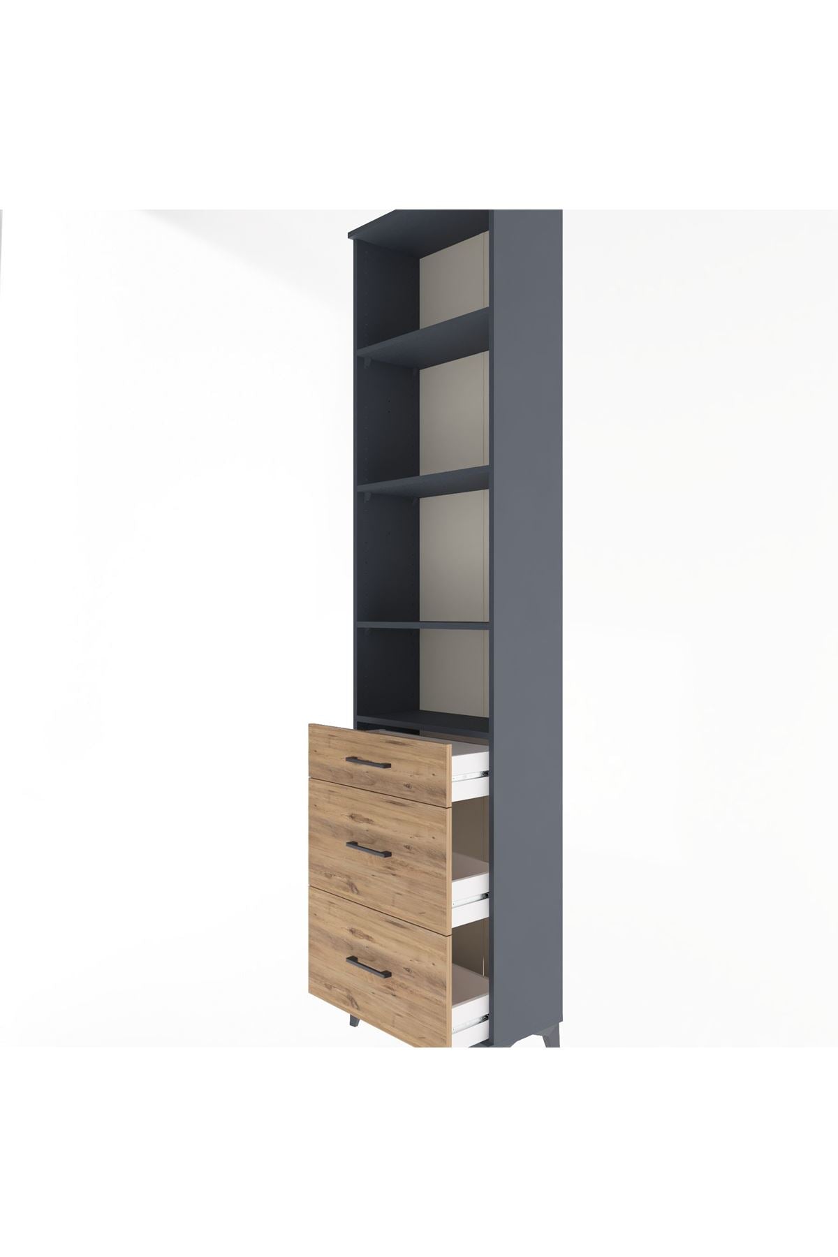 Arges Dolap 4 Raflı 3 Çekmeceli 60x30x243 - S32M056V6A