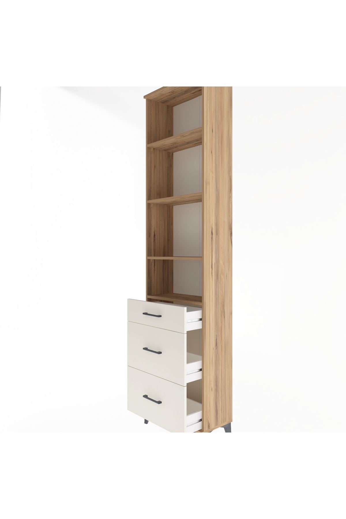 Arges Dolap 4 Raflı 3 Çekmeceli 60x30x243 - S32M056V7A