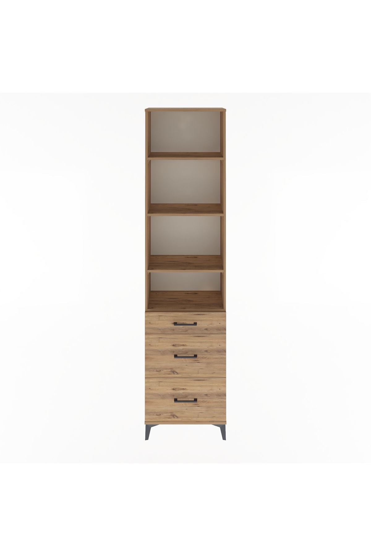 Arges Dolap 4 Raflı 3 Çekmeceli 60x30x243 - S32M056V9A