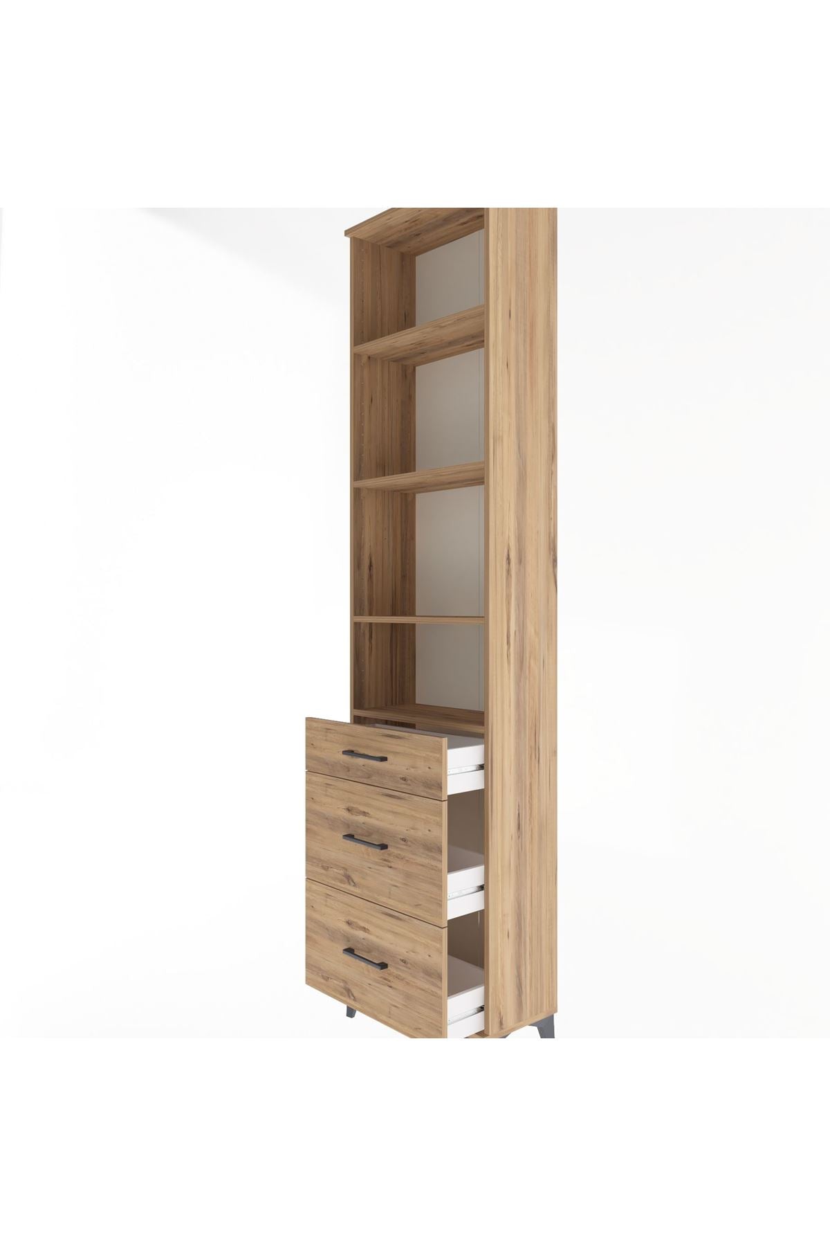 Arges Dolap 4 Raflı 3 Çekmeceli 60x30x243 - S32M056V9A